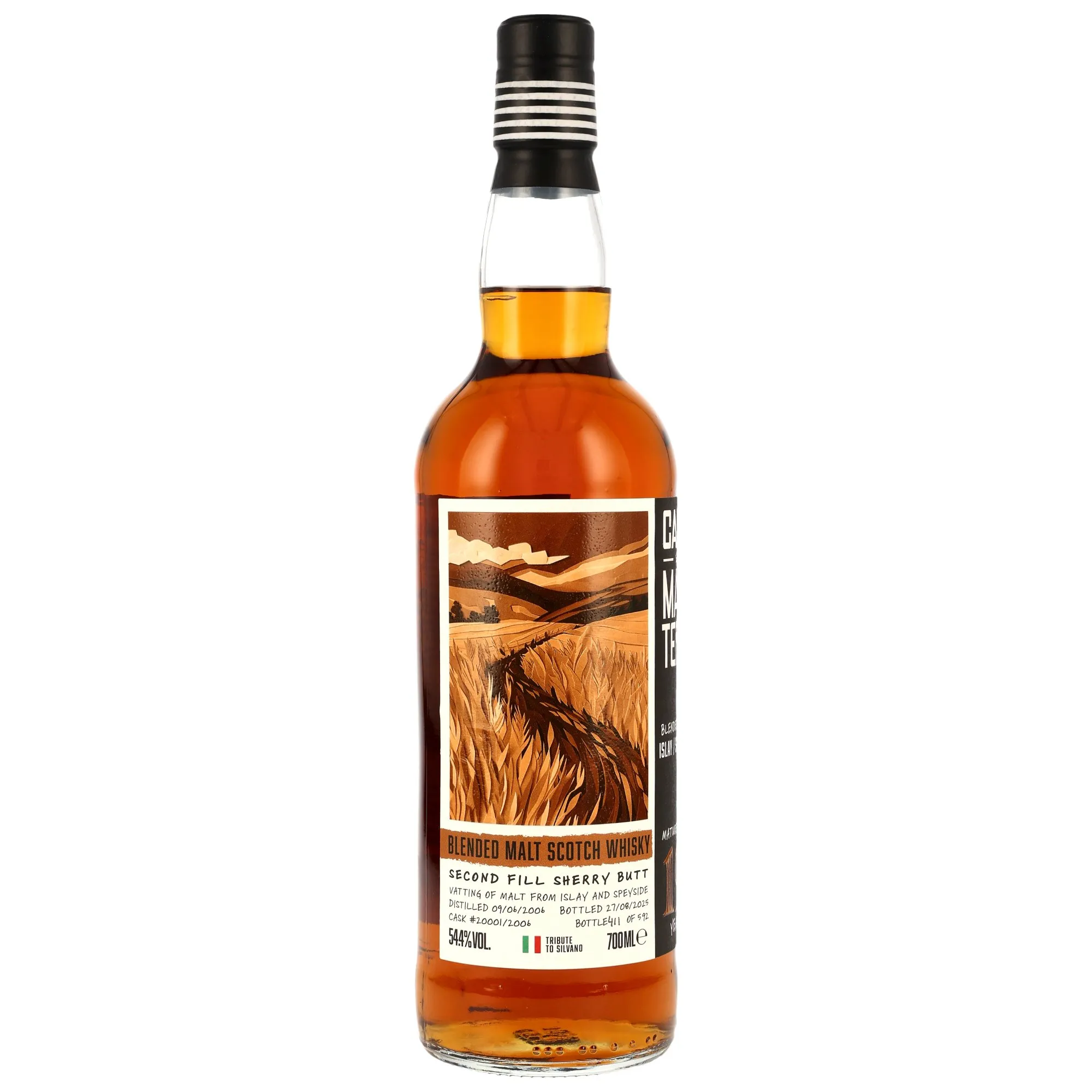 Cask Masters Blended Malt 19 Year Old, 2nd Fill Sherry Butt Cask, Cask #2001/2006, 2006, Brave New Spirits, 54.4%