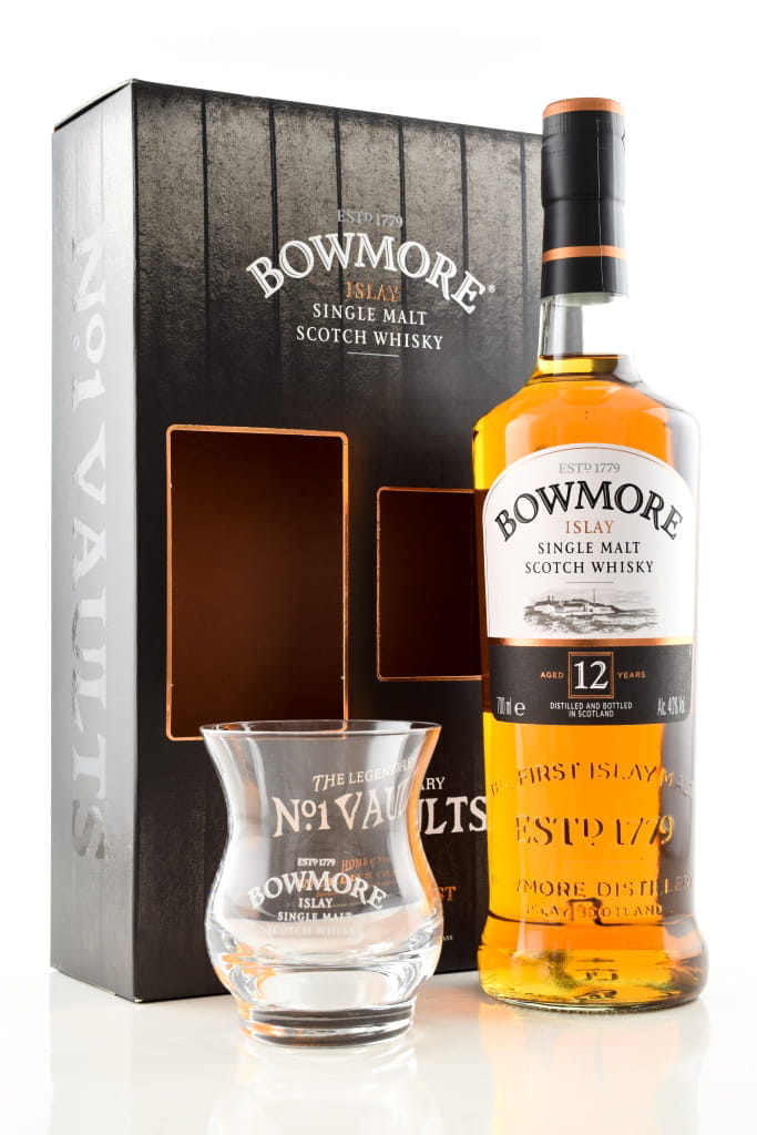 *Bowmore 12 Jahre 40%vol. 0,7l mit Glas - Geschenkpackung beschädigt