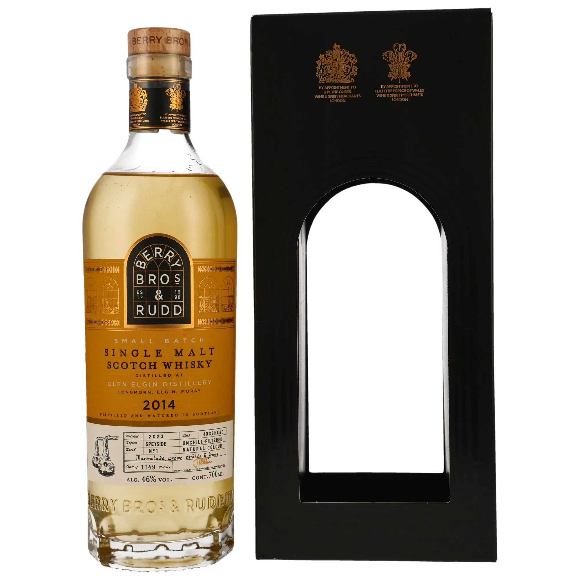Glen Elgin Small Batch 9 Year Old, Hogshead & Kirsch Cask, 2014, Berry Bros. & Rudd, 46%
