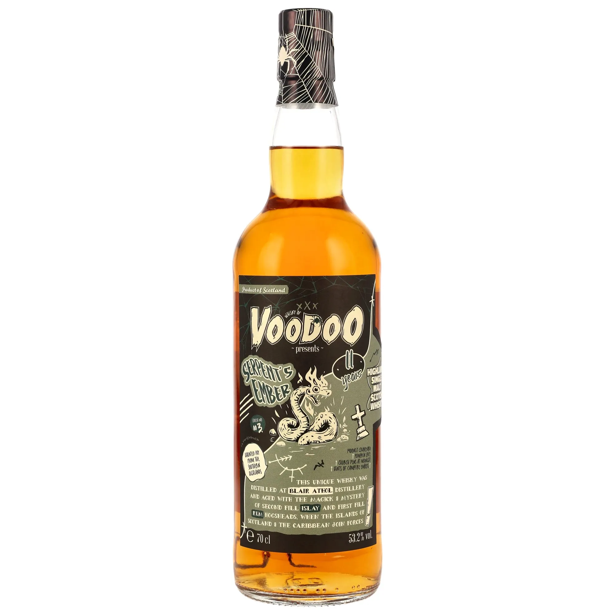 Blair Athol Serpent's Ember 11 Year Old, 1st Fill Rum & 2nd Fill Islay Cask, Batch No. 3, 2013, Brave New Spirits, 53.2%