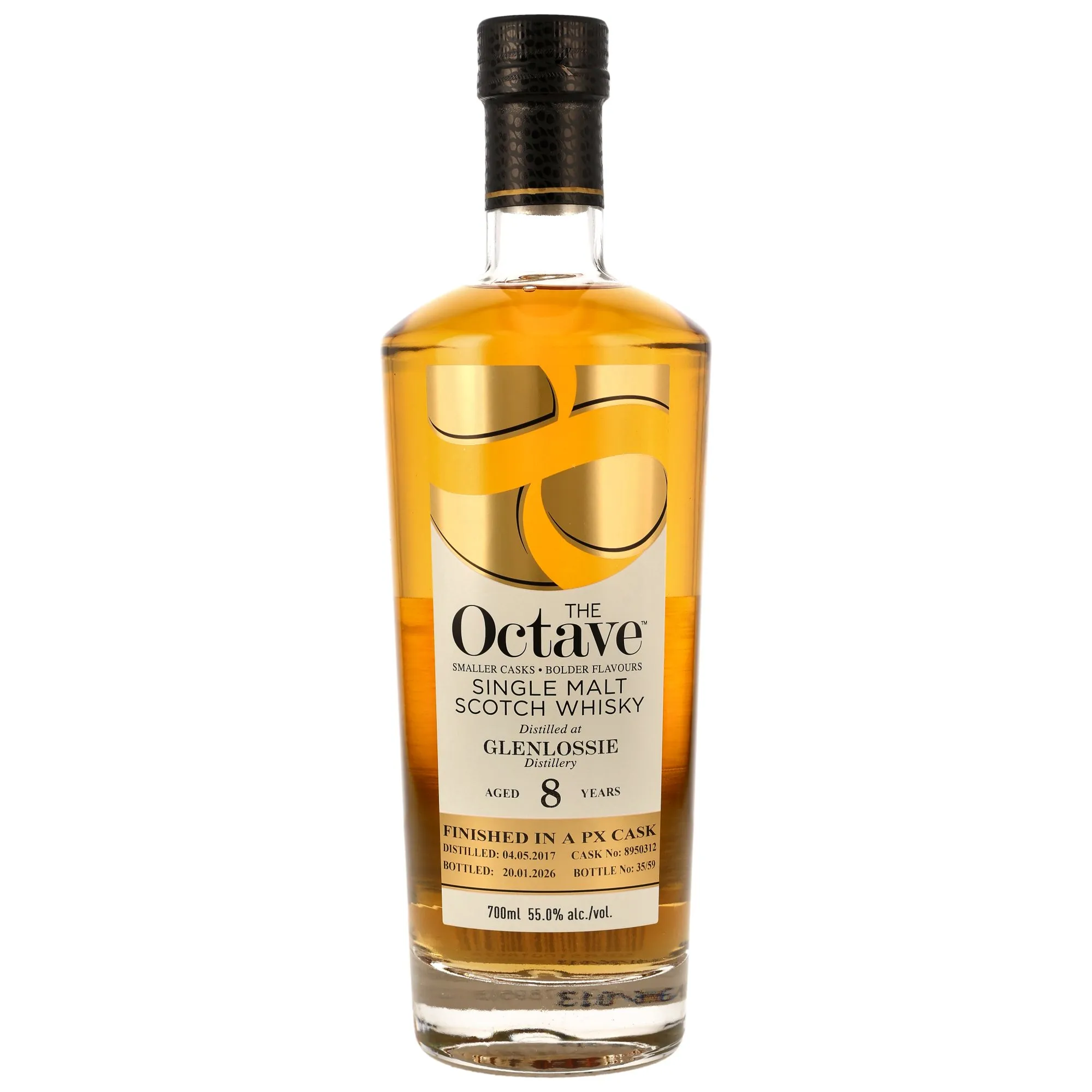 Glenlossie The Octave 8 Year Old, PX Sherry Cask, Cask #8950312, 2017, Duncan Taylor, 55%