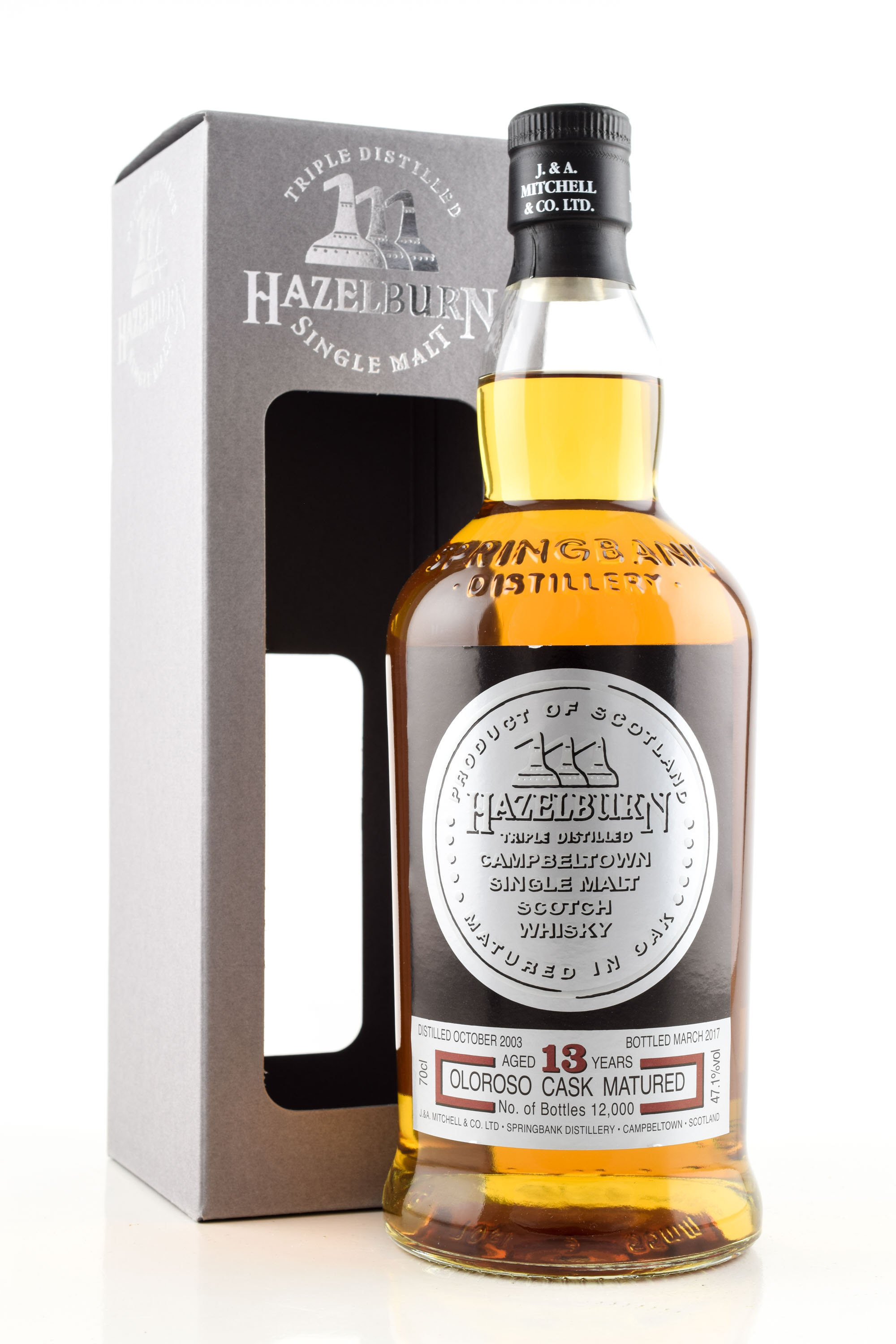 *Hazelburn 13 Jahre Oloroso Cask Matured 47,1%vol. 0,7l - ohne Geschenkpackung, Etikett beschädigt