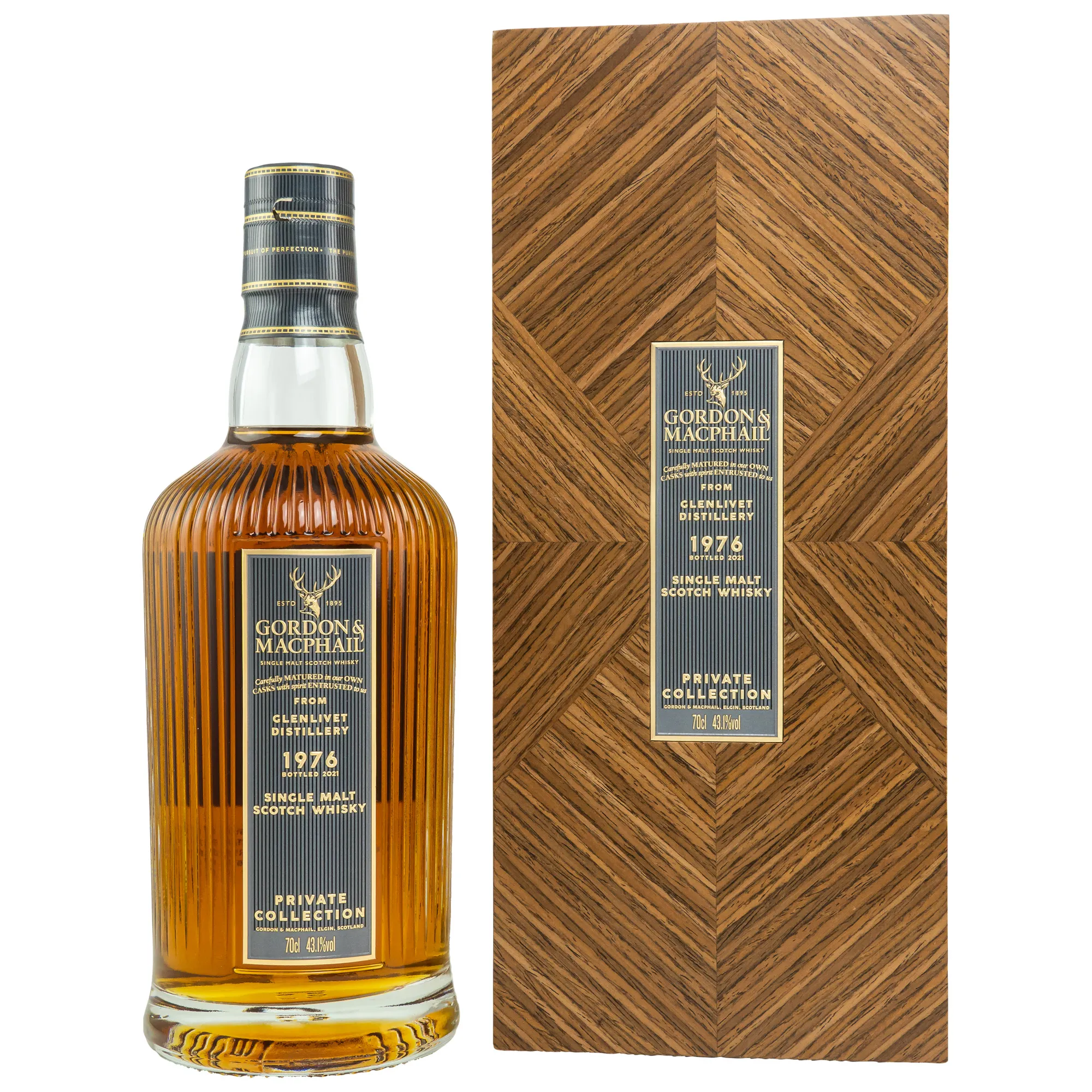 Glenlivet Private Collection 45 Year Old, Refill Sherry Hogshead Cask, Cask #21602601, 1976, Gordon & MacPhail, 43.1%