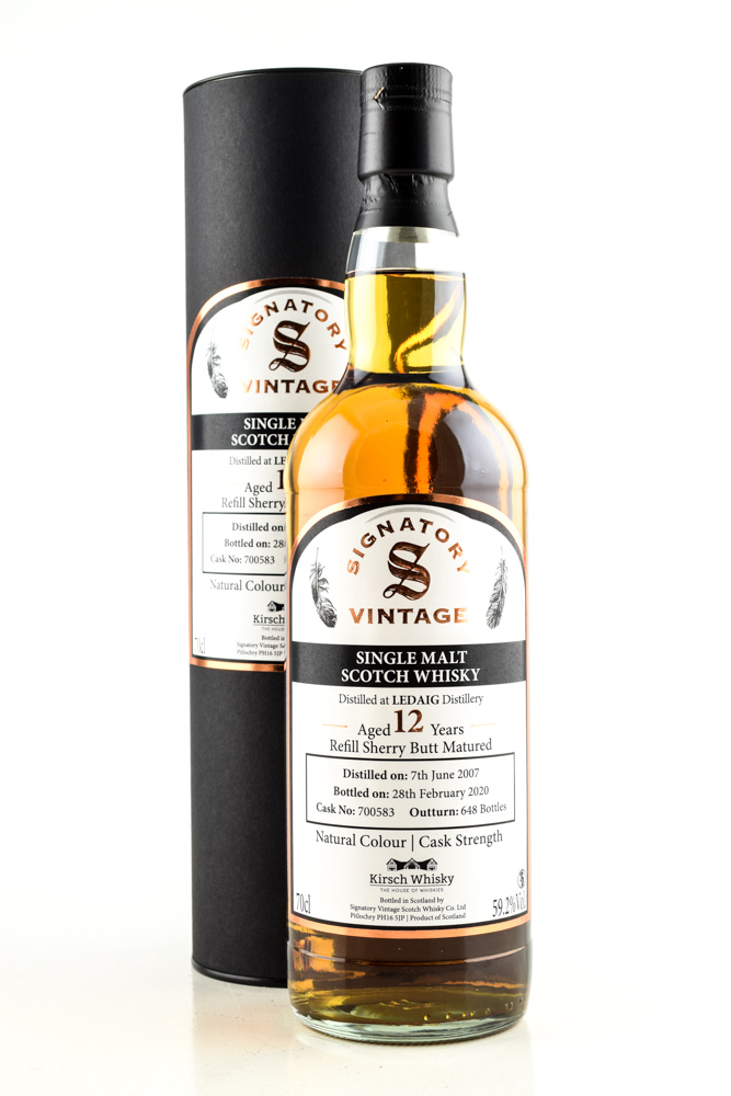 Ledaig 12 year old 2007/2020 Refill Sherry Butt #700583 Vintage Signatory 59,2%vol. 0,7l