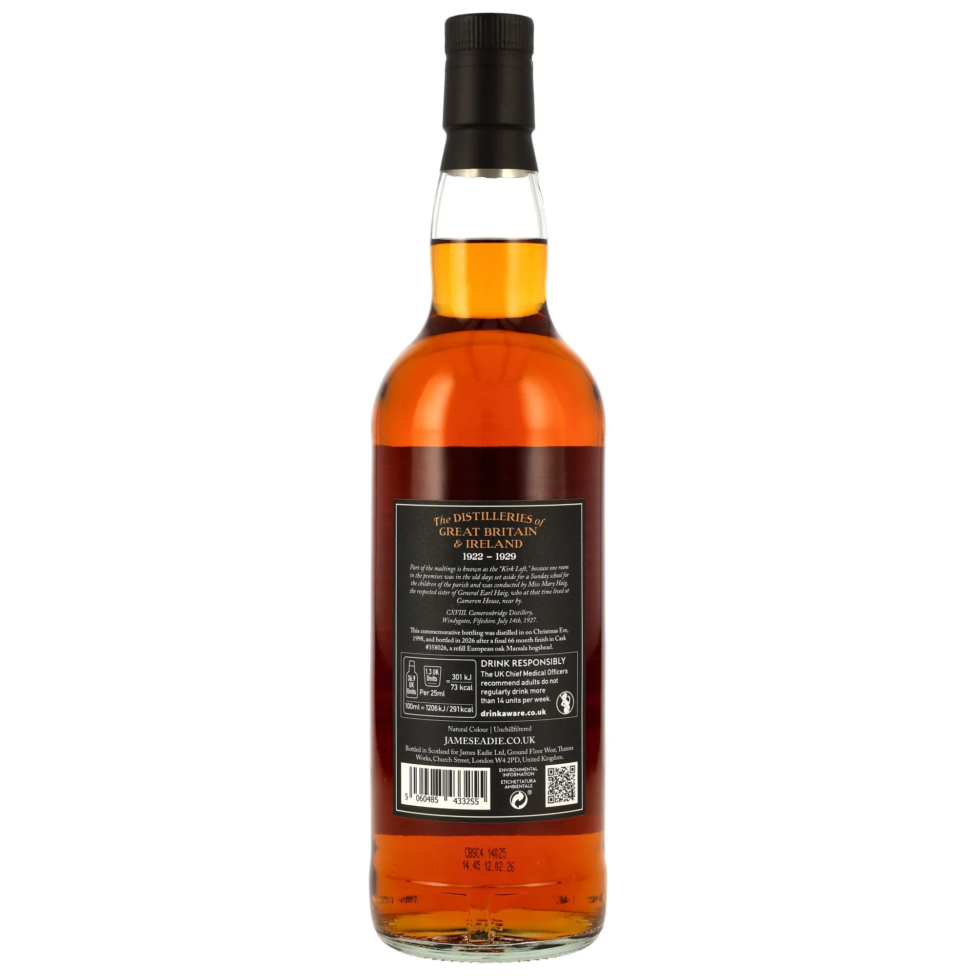 Cameronbridge 1998/2026 - 27 Year Old - Refill Marsala Hogshead Finish #358026 - James Eadie