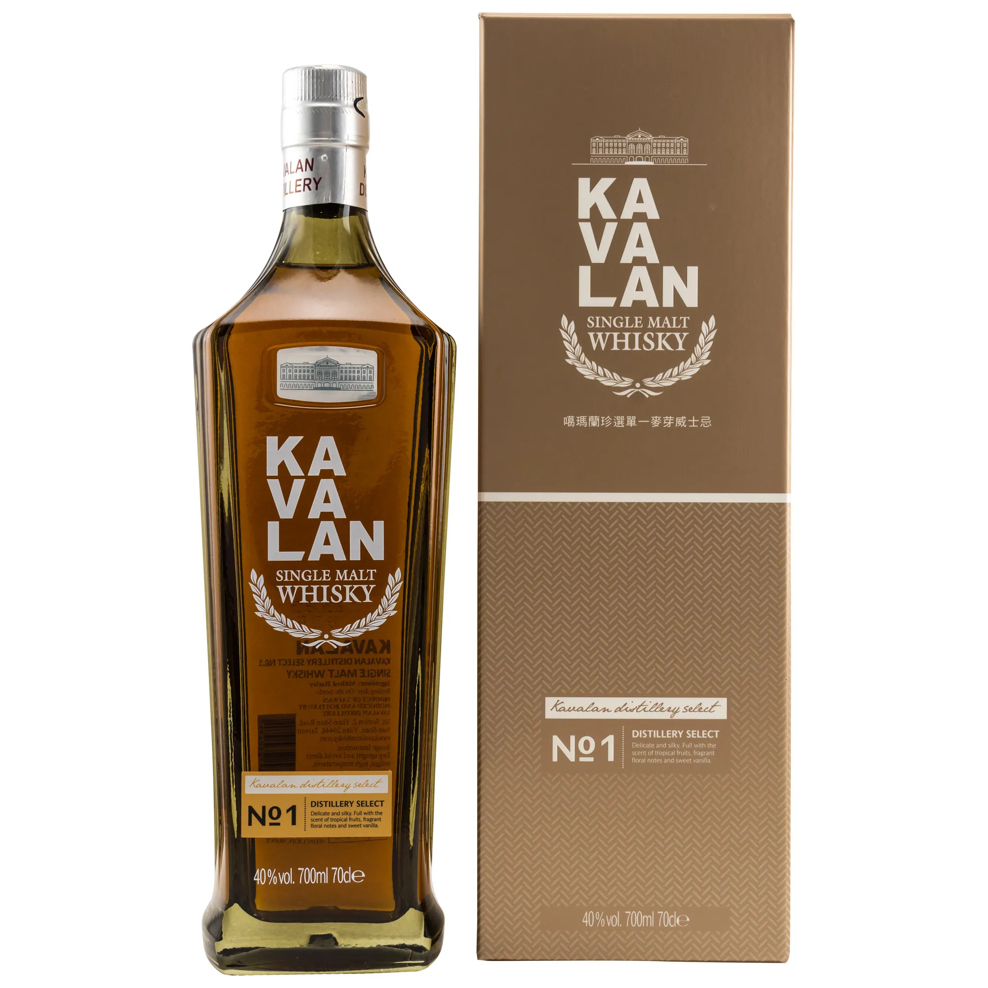Kavalan Distillery Select No. 1, Sherry & American Oak Cask, 40%