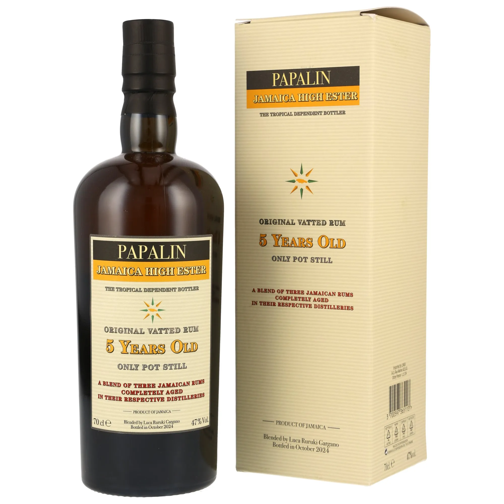 Papalin 5 Jahre Jamaica High Ester Rum (Velier) Gelb