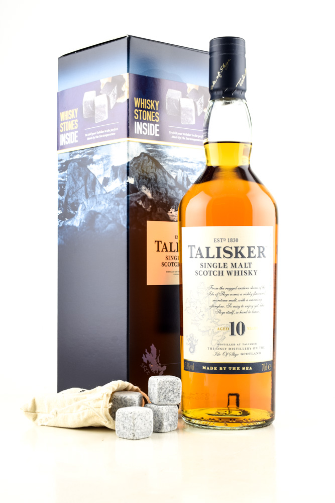 Talisker 10 Jahre 45,8%vol. 0,7l with 4 Whisky-Stones Talisker 10 Jahre 45,8%vol. 0,7l with 4 Whisky-Stones