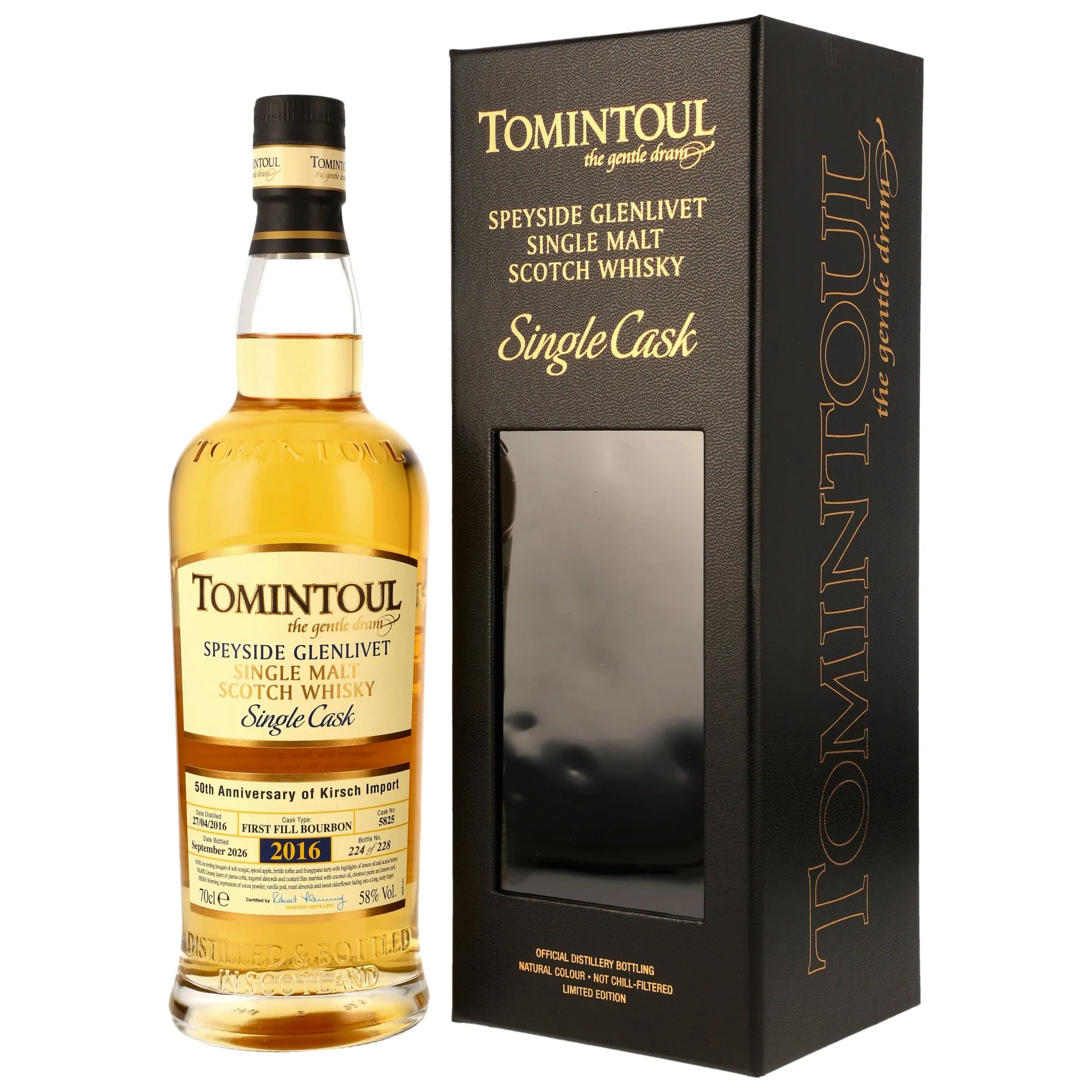 Tomintoul 2016/2026 - 10 Year Old - 1st Fill Bourbon Cask #5825 - 50th Anniversary Kirsch Import