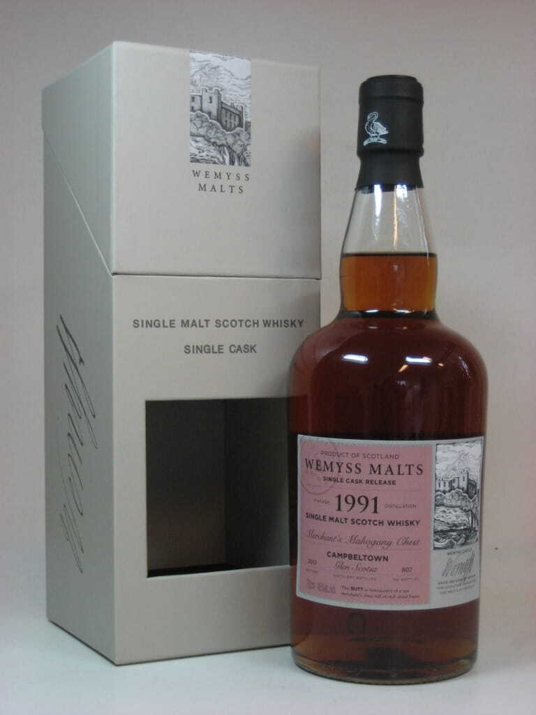 "Merchant's Mahagony Chest" 1991/2013 Single Cask Glen Scotia Wemyss Malts 46%vol. 0,7l