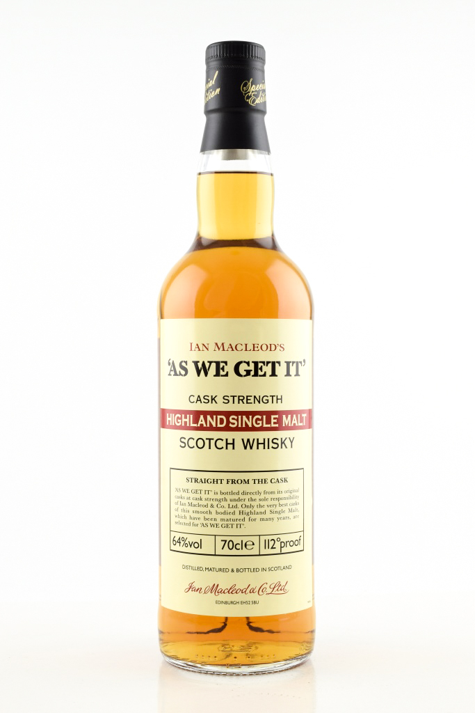 "AS WE GET IT" Highlands Ian MacLeod 64% vol. 0,7l "AS WE GET IT" Highlands Ian MacLeod 64% vol. 0,7l