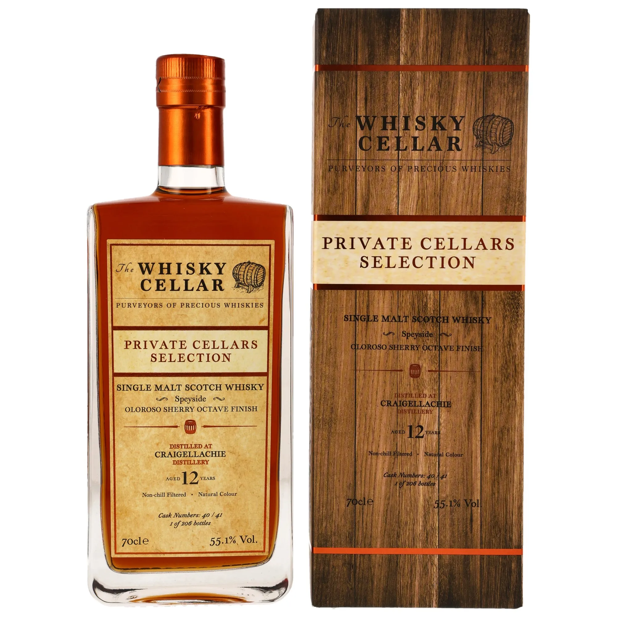 Craigellachie Private Cellars Selection Oloroso Sherry Octave Finish 12 Year Old, Oloroso Sherry Octave Cask, Cask #40 & 41, The Whisky Cellar, 55.1%