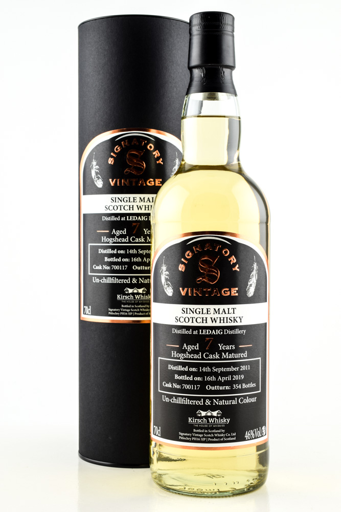 Ledaig 7 year old 2011/2019 Cask No. #700117 Un-Chillfiltered Signatory 46%vol. 0,7l Ledaig 7 year old 2011/2019 Cask No. #700117 Un-Chillfiltered Signatory 46%vol. 0,7l