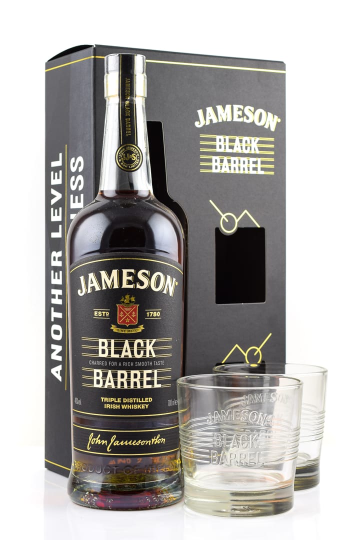 Jameson Black Barrel mit 2 Gläsern