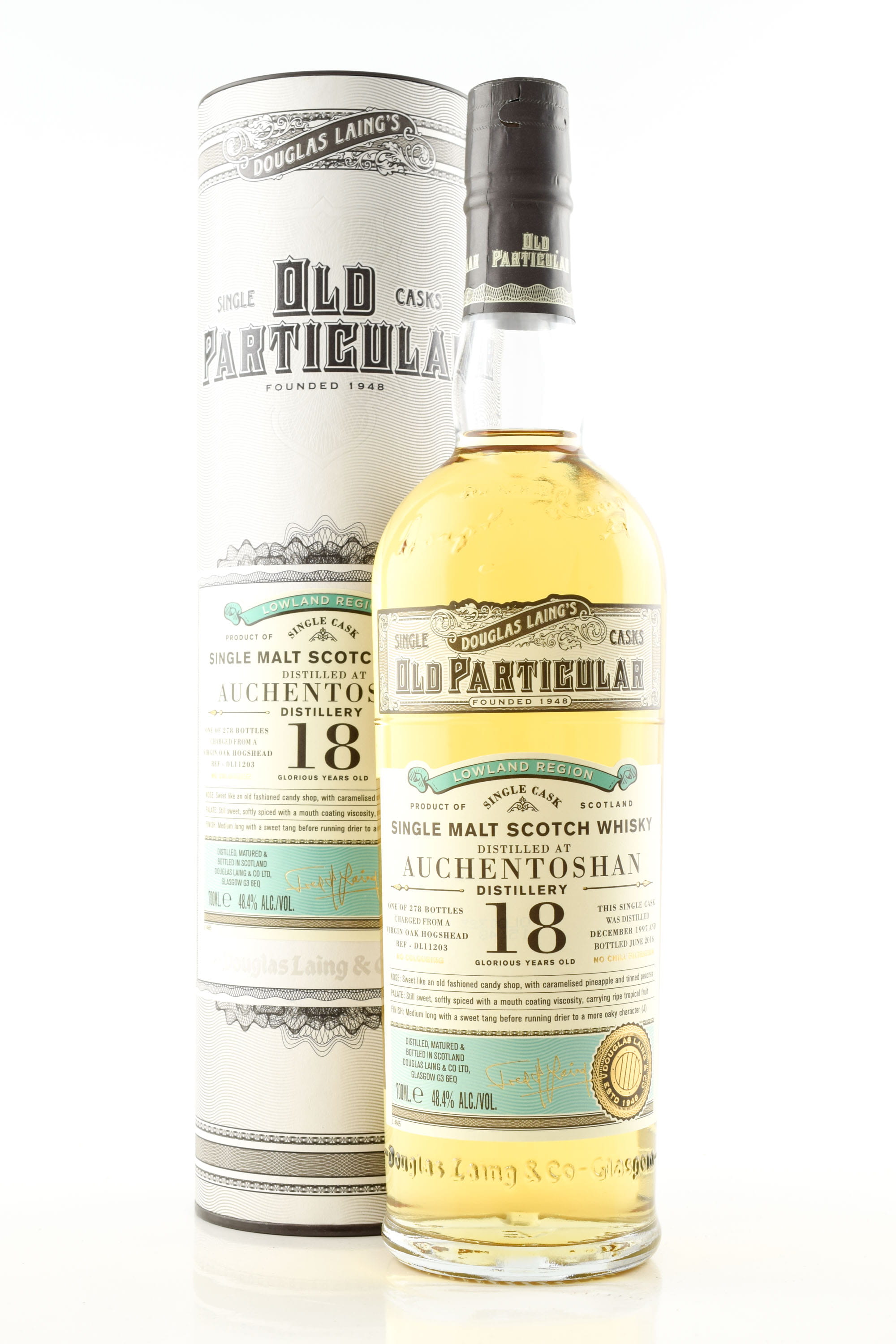 Auchentoshan 18 Year Old Virgin Oak Hogshead 1997/2016 Douglas Laing "Old Particular" 48.4% vol. 0,7l