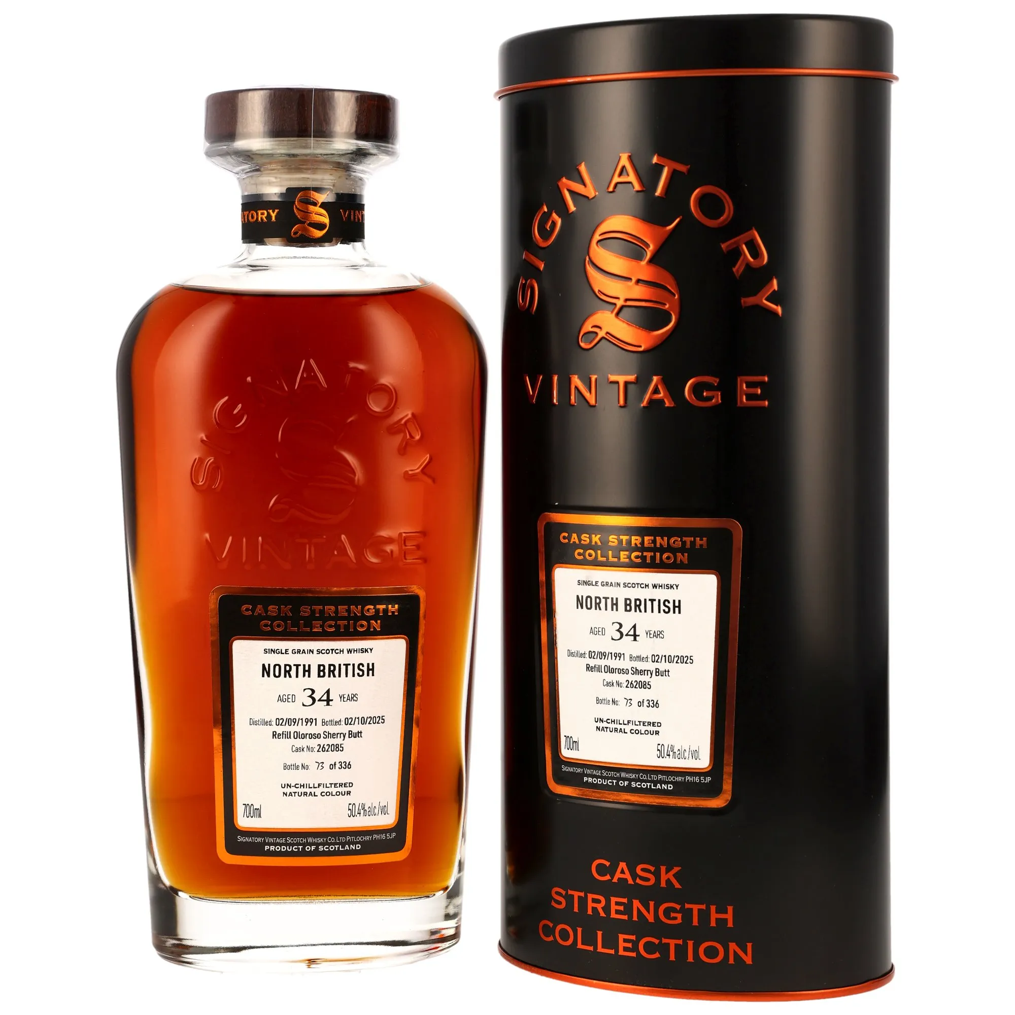 North British 1991/2025 - 34 Jahre - Refill Oloroso Sherry Butt #262085 - Sig CS
