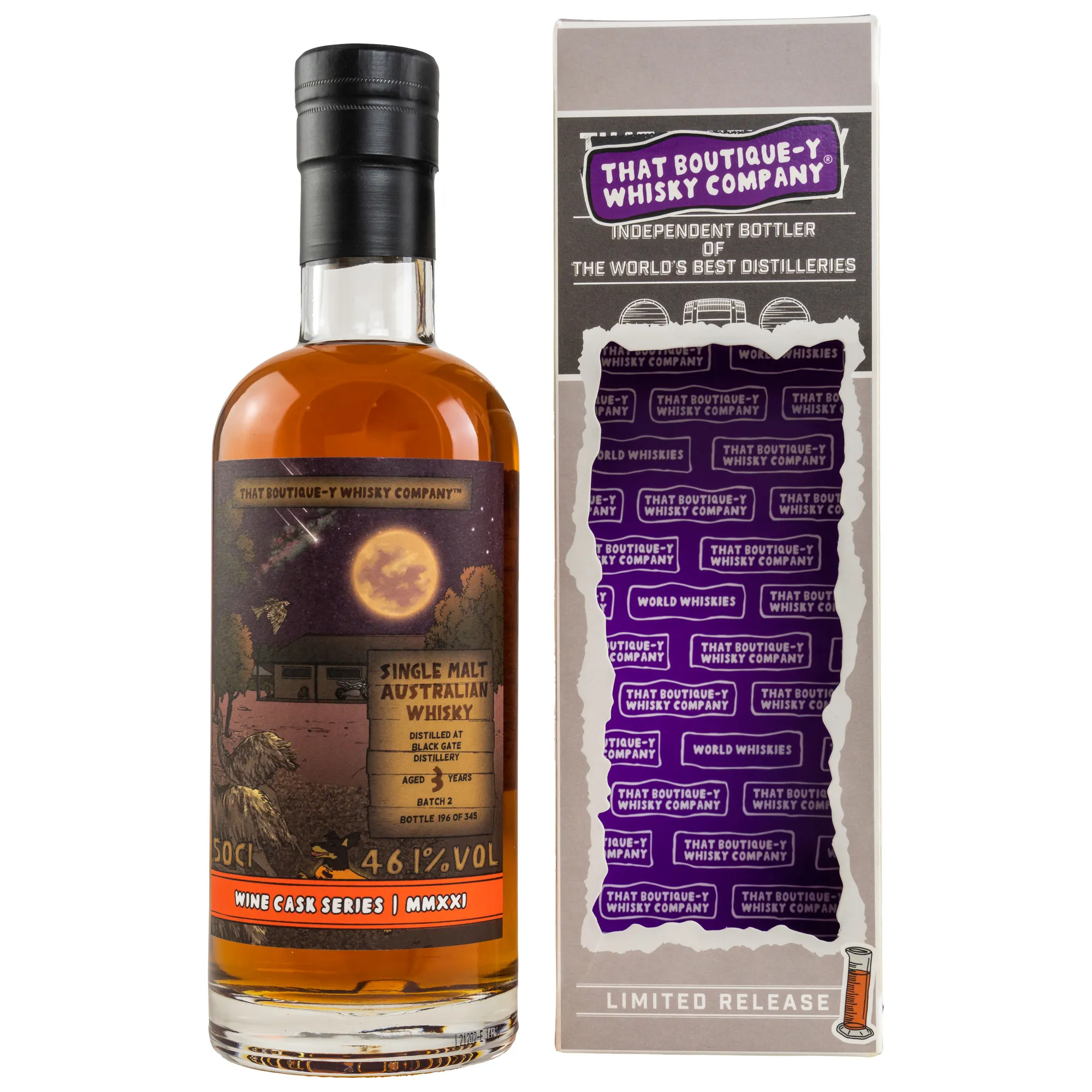 Black Gate Wine Cask Series 3 Year Old, Wine Cask, Batch No. 2, That Boutique-Y Whisky Company, 46.1%