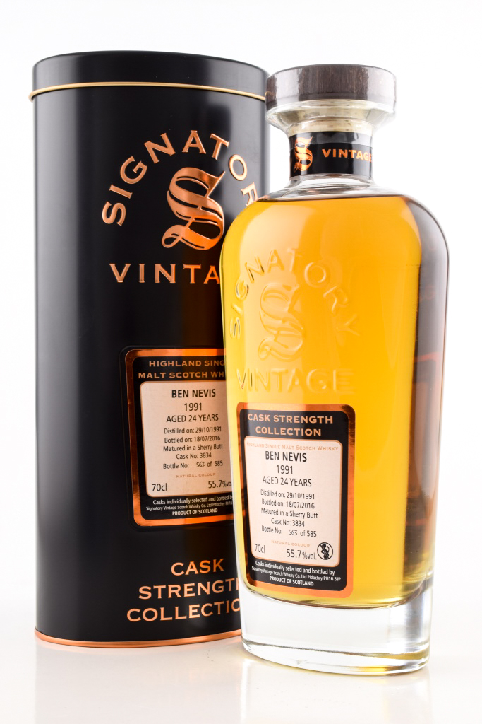 Ben Nevis 24 Jahre 1991/2016 Sherry Butt #3834 Signatory Cask strength Coll. 55,7%vol. 0,7l