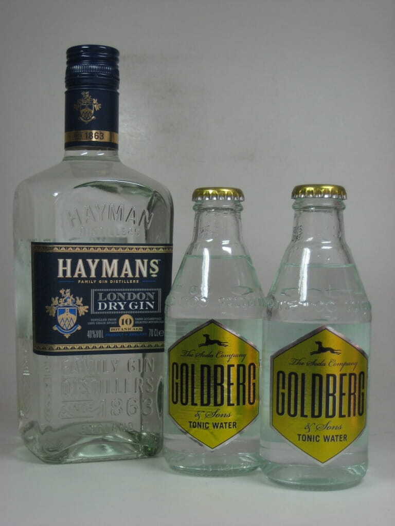 Hayman's London Dry Gin 40%vol. 0,7l - inkl. 2 Fl. Goldberg Tonic Water 0,2l