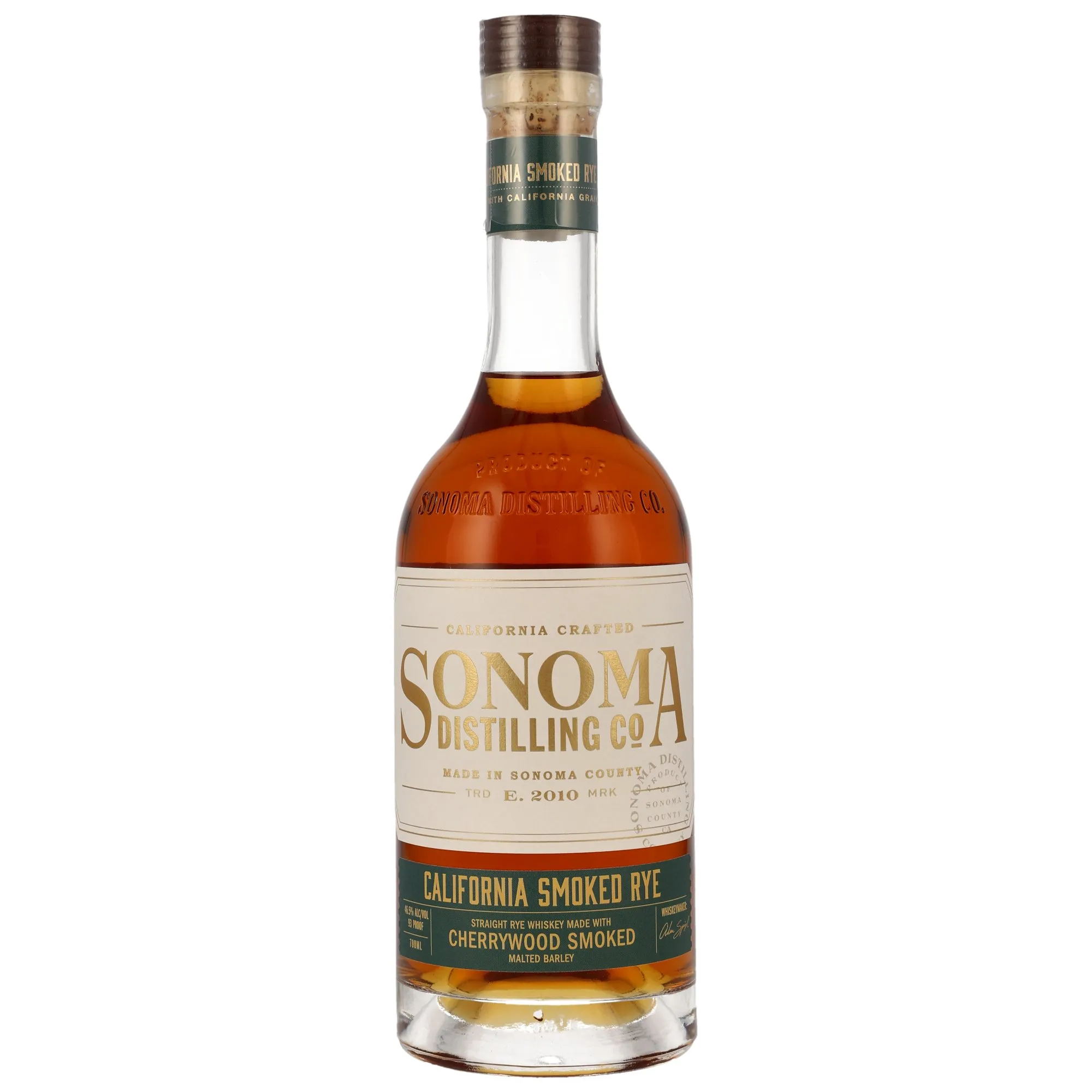 Sonoma Distilling Co. California Smoked Rye 3 Year Old, Lot No. 2023, 46.5%