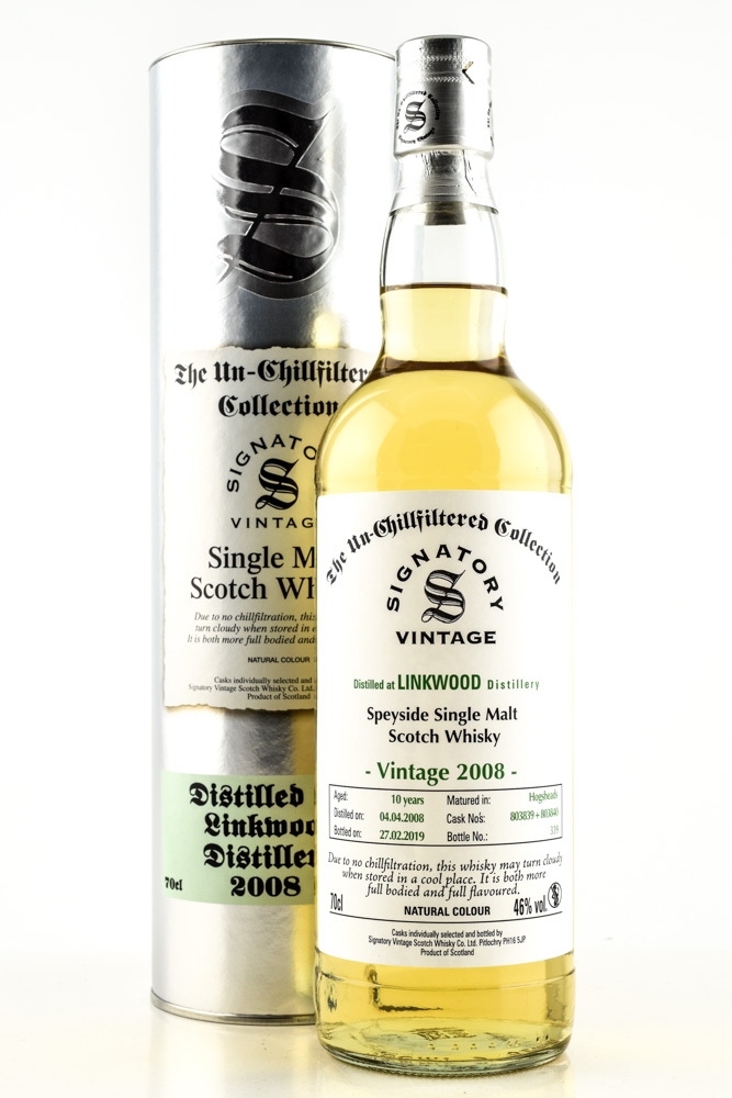 Link Wood 10 Year Old 2008/2019 hogsheads # 803839 & # 803 840 Un-chillfiltered Signatory 46% vol. 0,7l