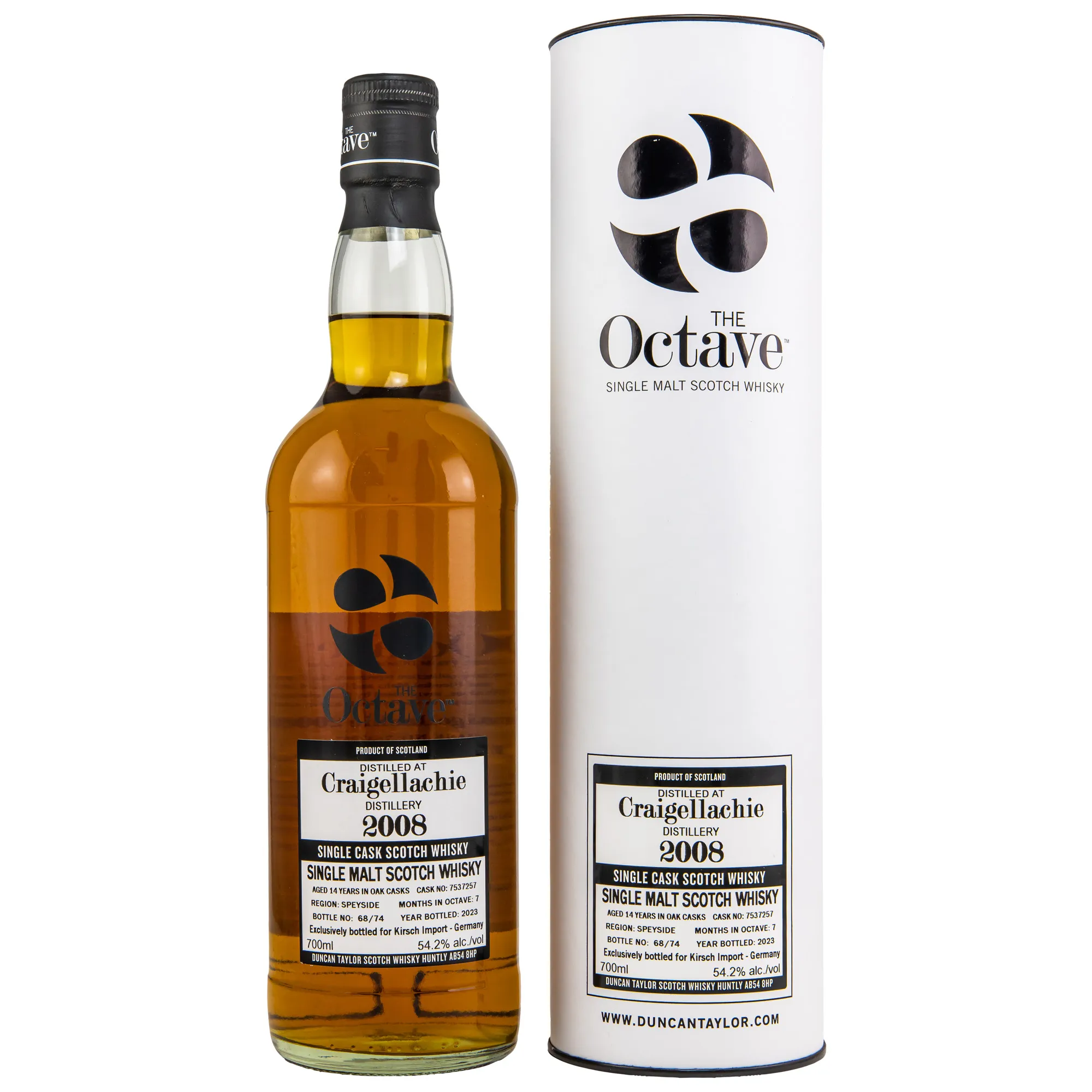 Craigellachie The Octave 14 Year Old, Sherry Octave Cask, Cask #7535257, 2008, Duncan Taylor, 54.2%