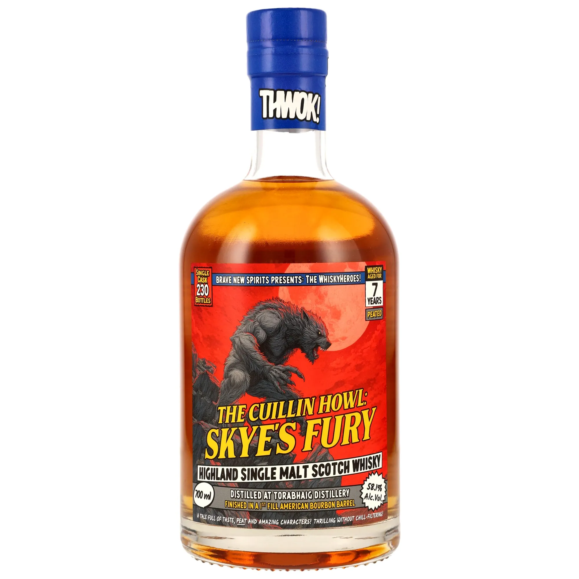 Torabhaig 7 Year Old Whiskyheroes: The Cuillin Howl: Skyes Fury - Brave New Spirits, Bourbon Cask, 2018, Brave New Spirits, 58.1%