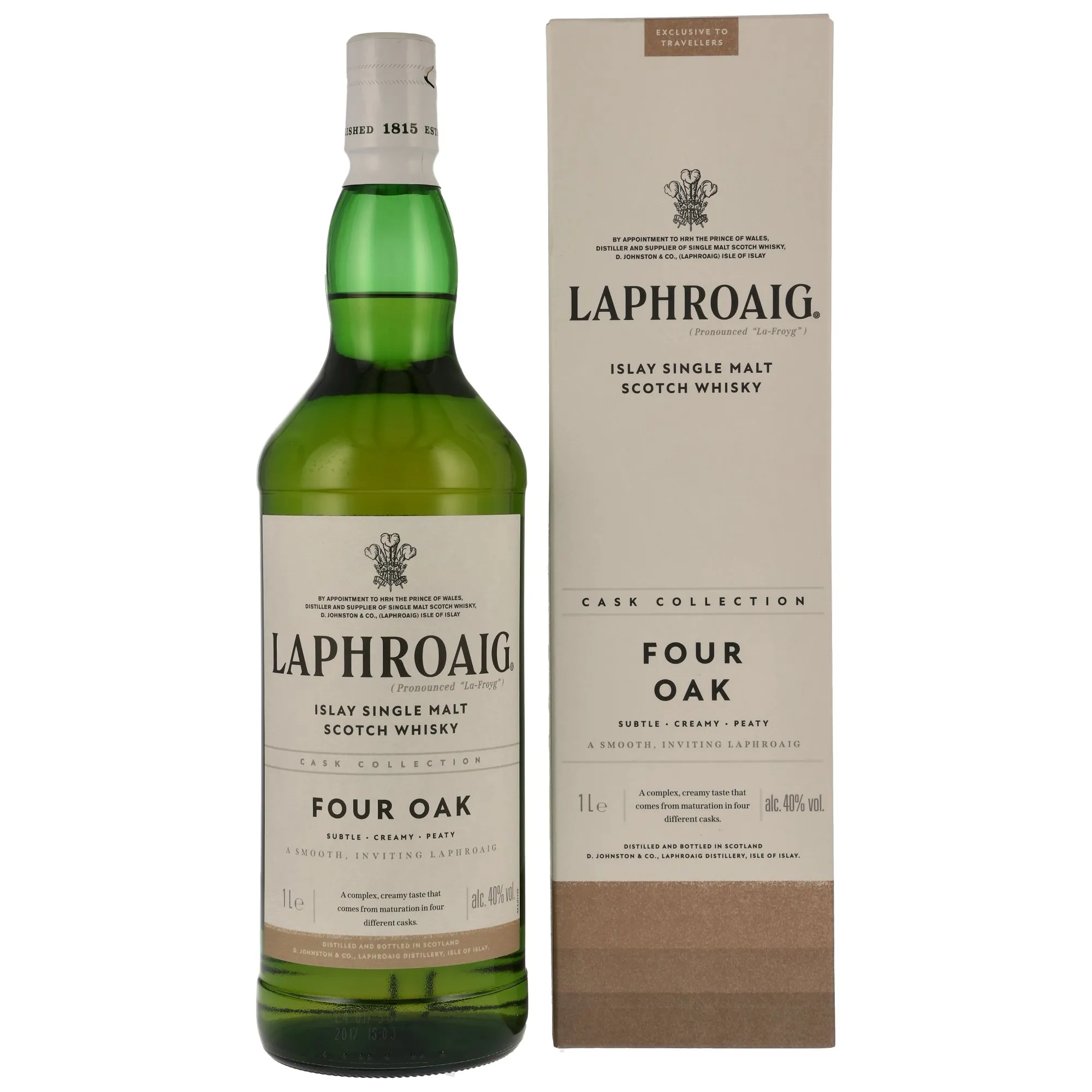 Laphroaig Four Oak, ex-Bourbon, Quarter, Virgin American Oak & European Oak Cask, 40%