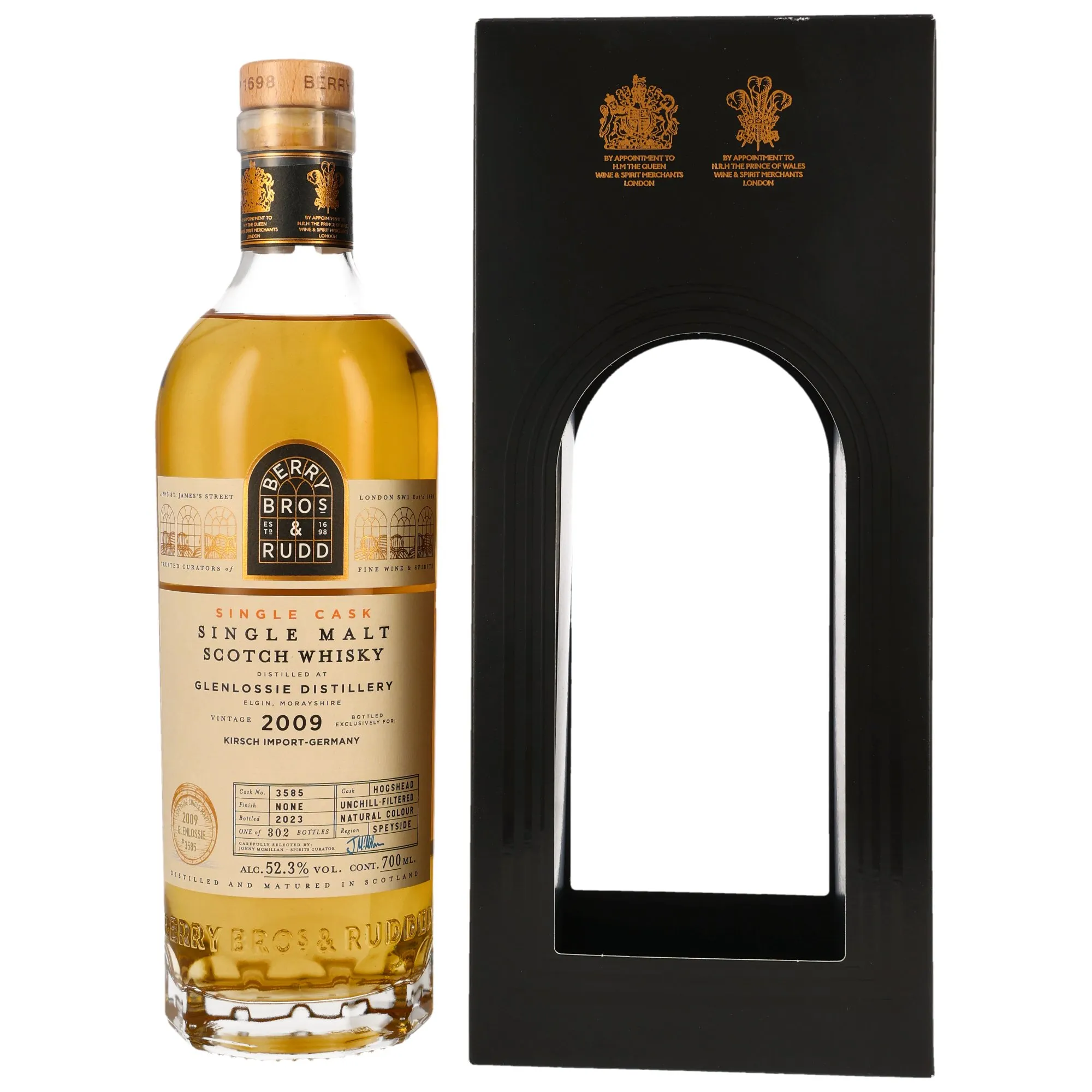 Glenlossie KIRSCH 14 Year Old, Bourbon Cask, Cask #3585, 2009, Berry Bros. & Rudd, 52.3%