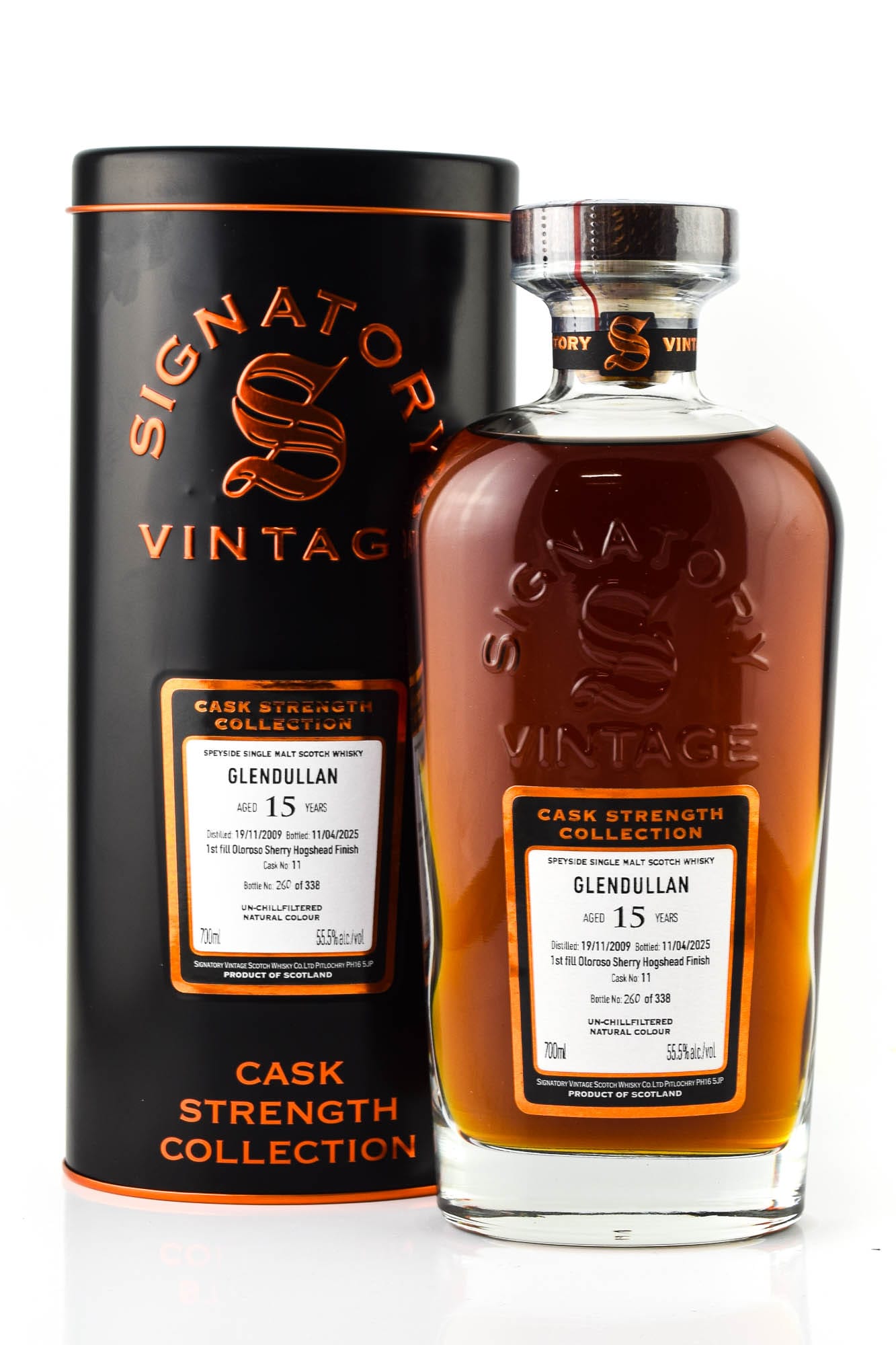 Glendullan 15 Jahre 1st-fill Oloroso Sherry Hogshead #11 Finish Signatory Cask Strength Coll.