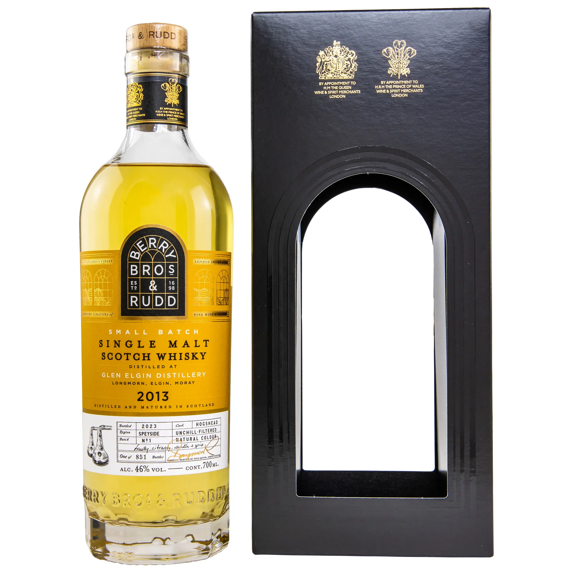Glen Elgin Small Batch 10 Year Old, Hogshead Cask, 2013, Berry Bros & Rudd, 46%