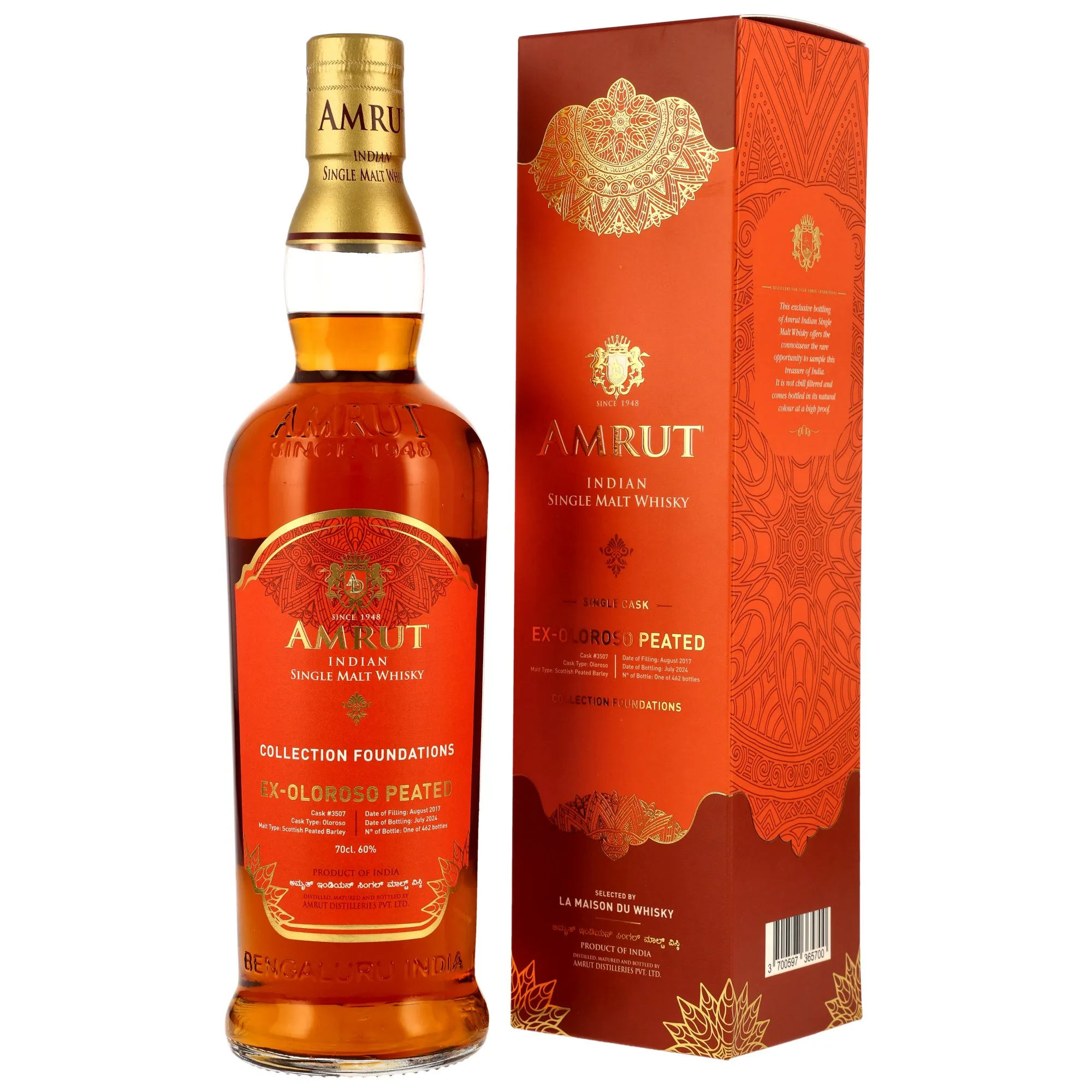 Amrut 2017/2024 - 6 Year Old - Peated Oloroso Cask #3507 Foundations