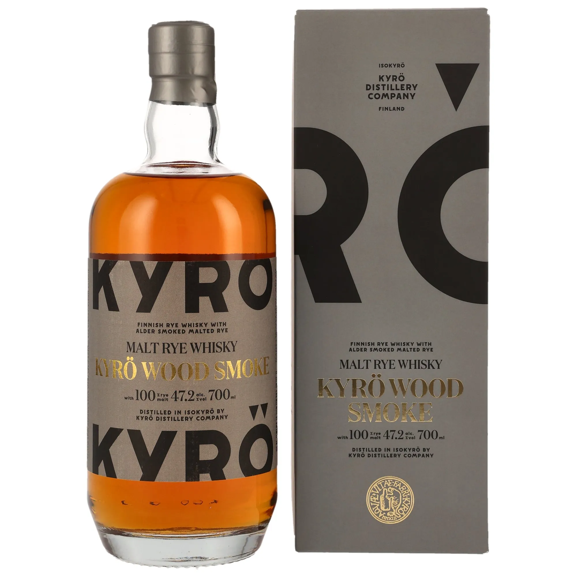KYRO Wood Smoke, ex-Bourbon, French Oak & New American White Oak Cask, 2021, 47.2%, 70cl