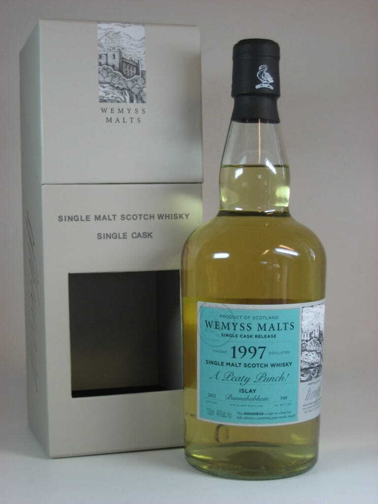 "A Peaty Punch!" 1997/2013 Single Cask Bunnahabhain Wemyss Malts 46%vol. 0,7l