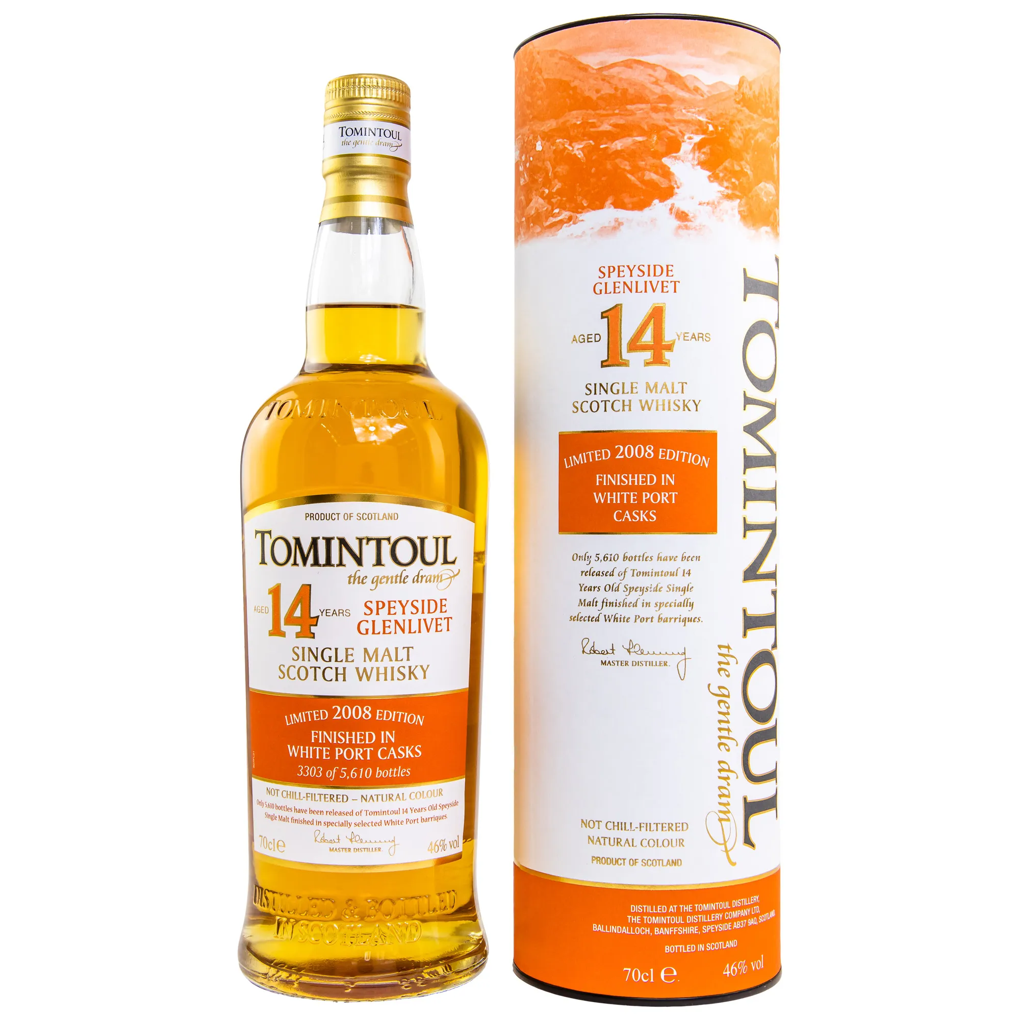 Tomintoul White Port Finish 14 Year Old, Bourbon & White Port Cask, 2023, 46%