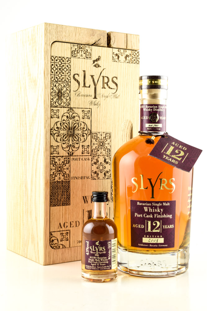 Slyrs 12 year old 2008 Port Cask Finishing 43%vol. 0,7l + Mini