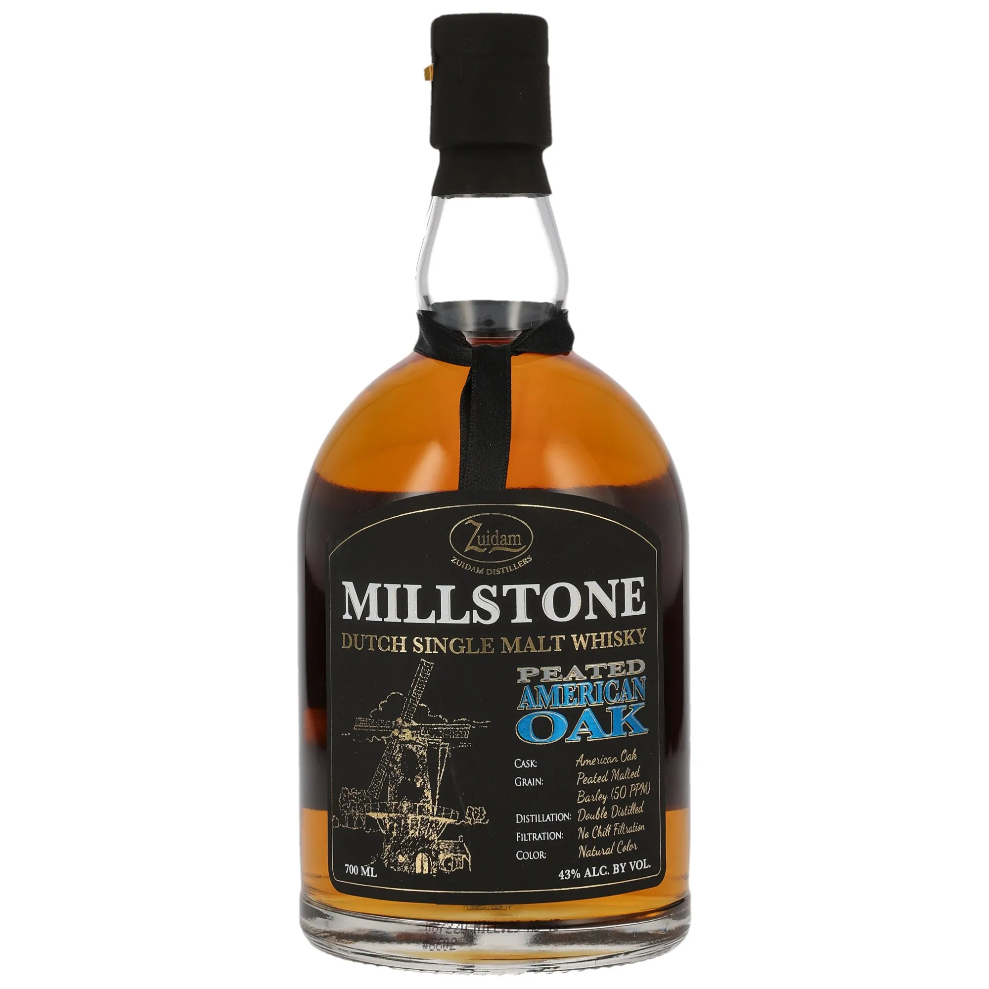 Zuidam Millstone Peated American Oak, American Oak Cask, 43%