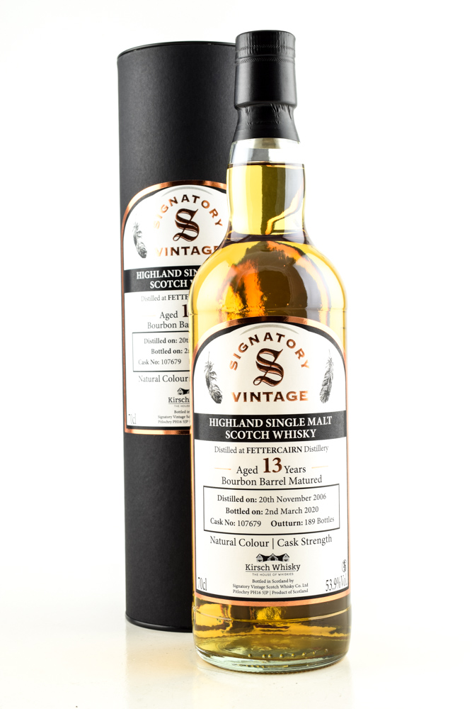 Fettercairn 13 year old 2006/2020 Bourbon Barrel #107679 Vintage Signatory 53,9%vol. 0,7l