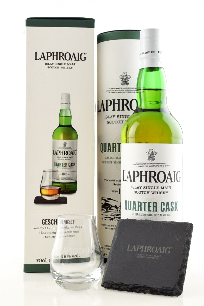Laphroaig Quarter Cask 48% vol. 0,7l & Glass Coaster Laphroaig Quarter Cask 48% vol. 0,7l & Glass Coaster