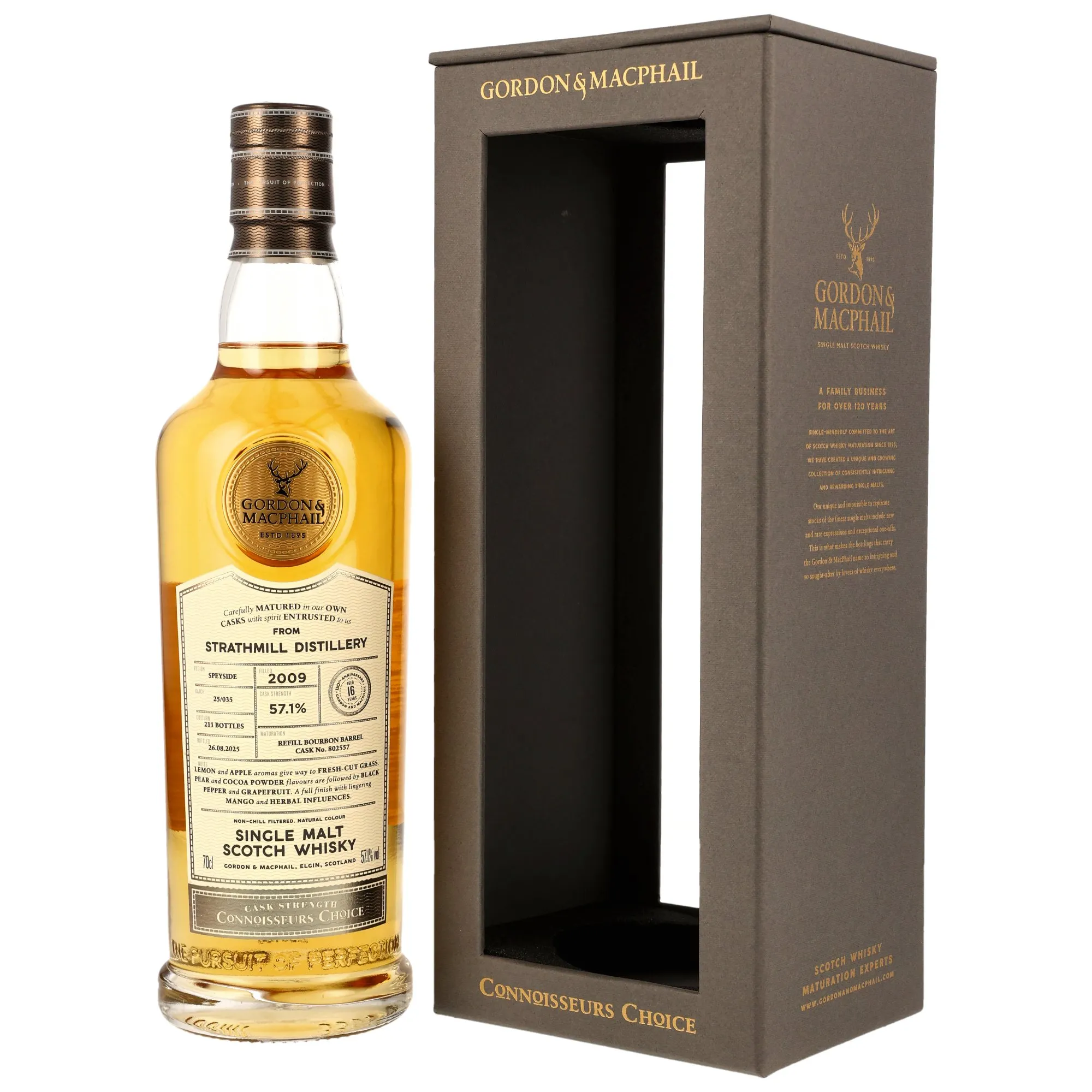 Strathmill Connoisseurs Choice Cask Strength 16 Year Old, Refill Bourbon Cask, Cask #802557, 2009, Gordon & MacPhail, 57.1%