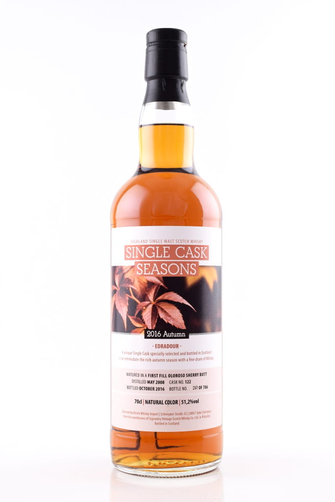 Edradour eight Year Old 1st-fill Oloroso Sherry Butt Single Cask Seasons Signatory 51.2% vol. 0,7l
