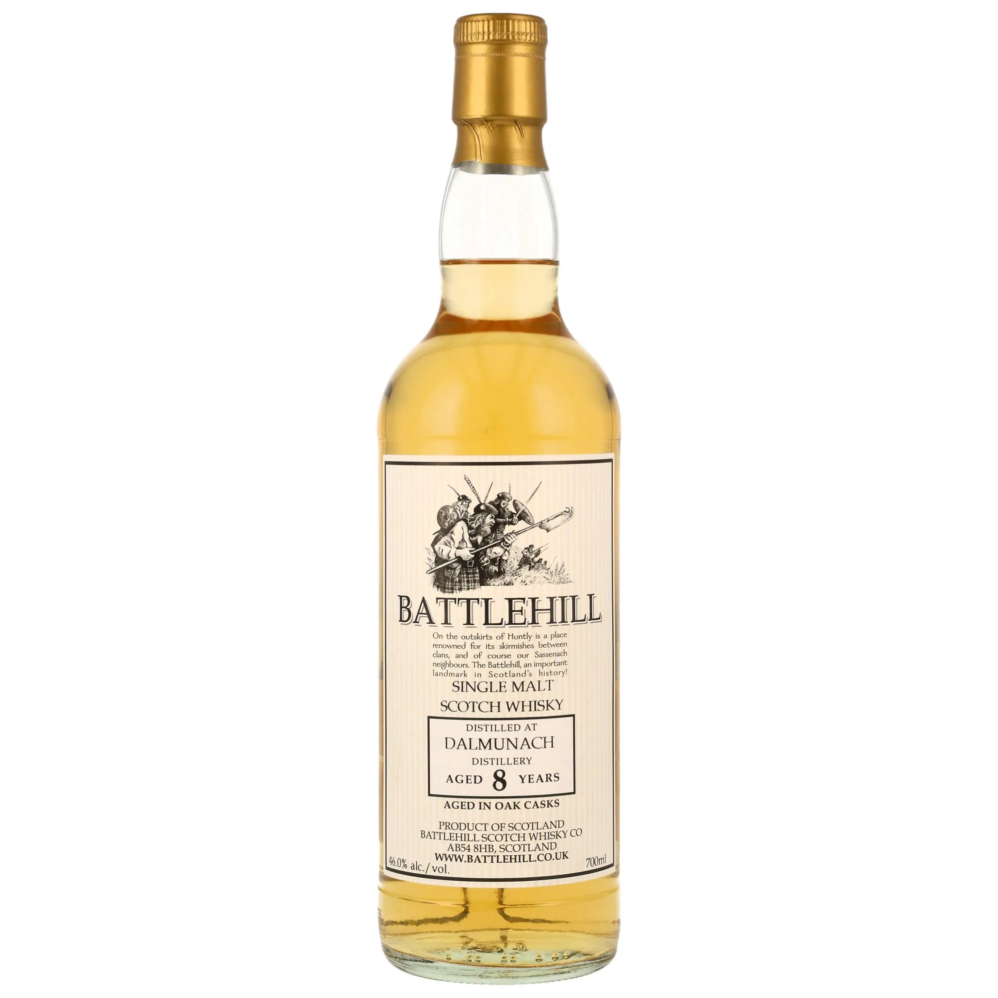 Dalmunach Battlehill 8 Year Old, Oak Cask, 2008, Duncan Taylor, 46%