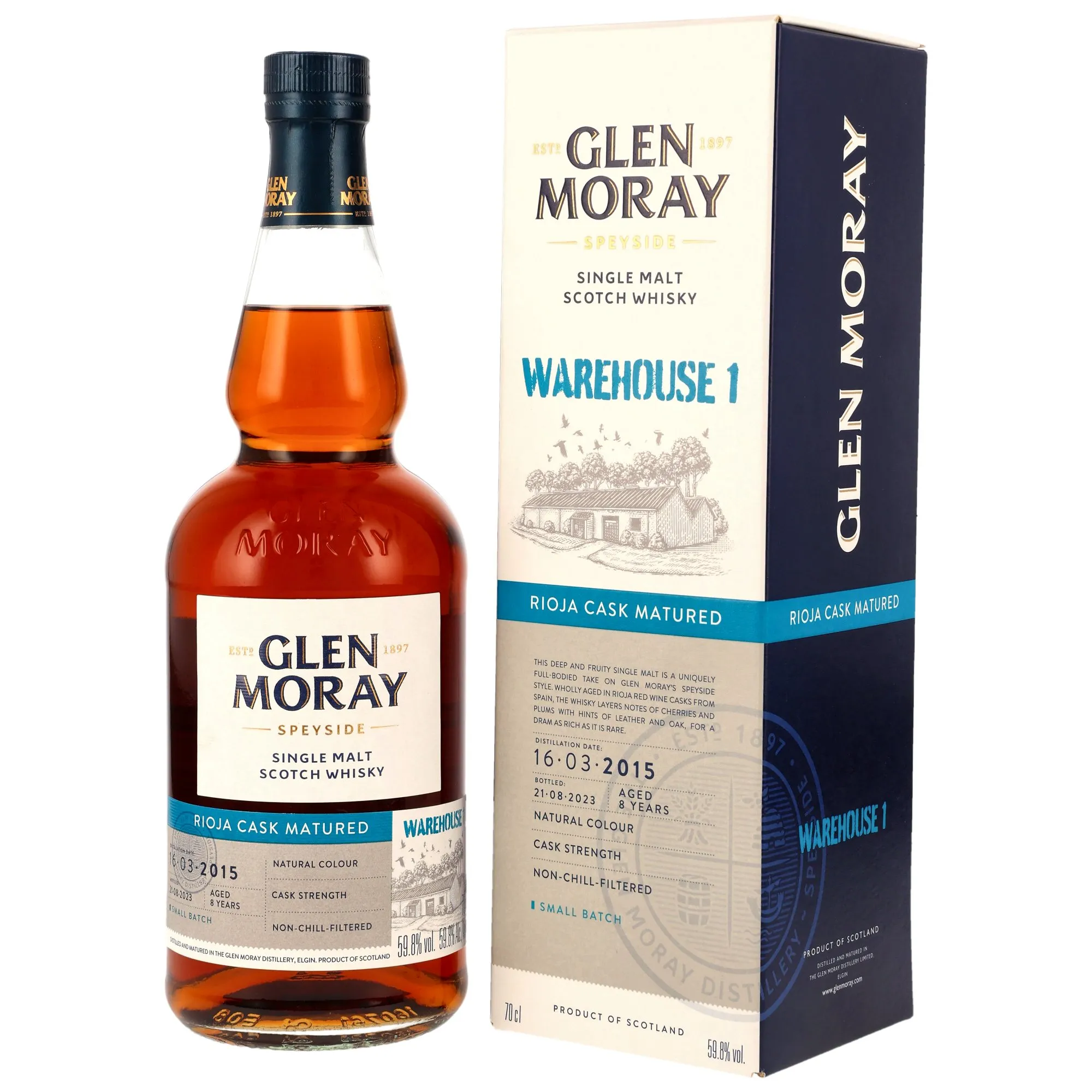 Glen Moray 2015/2023 - 8 Year Old - Warehouse 1 Rioja Cask