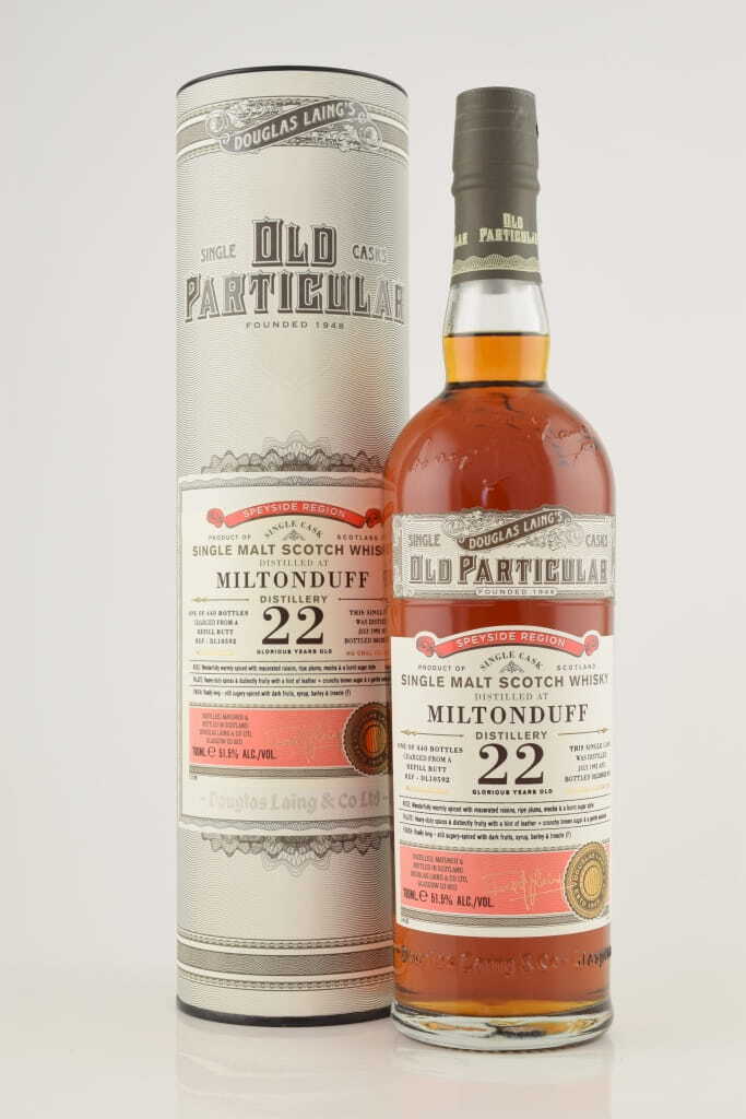 Miltonduff 22 Year Old Refill Butt 1992/2014 Douglas Laing "Old Particular" 51.5% vol. 0,7l Miltonduff 22 Year Old Refill Butt 1992/2014 Douglas Laing "Old Particular" 51.5% vol. 0,7l