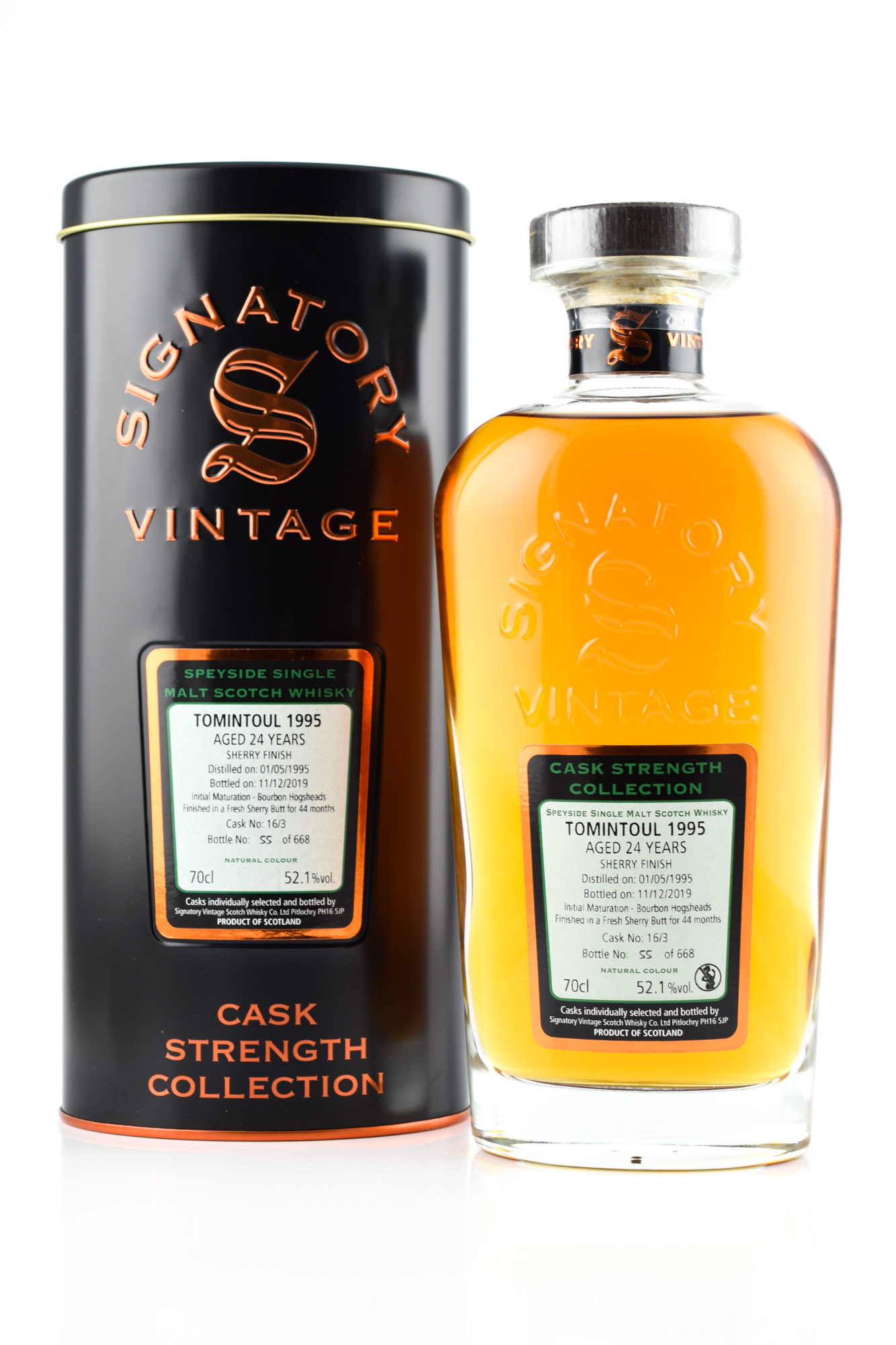 Tomintoul 24 year old 1995/2019 Fresh Sherry Butt #16/3 Finish Signatory Cask strength Coll. 52,1%vol. 0,7l