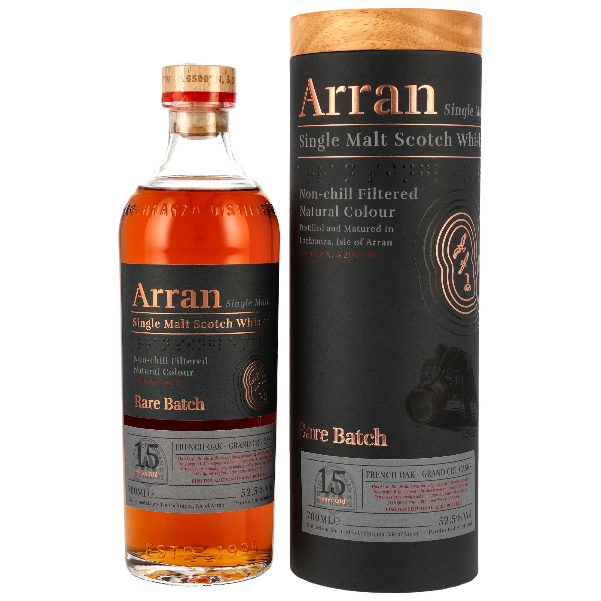 Arran Rare Batch French Oak Grand Cru Finish 15 Year Old, French Oak Grand Cru Cask, 2025, 52.5%