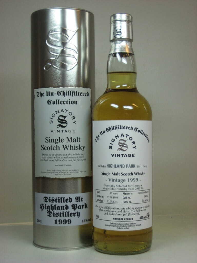 Highland Park 15 Jahre 1999/2015 Bourbon Barrel for Germany Un-Chillfiltered Signatory 46%vol. 0,7l Highland Park 15 Jahre 1999/2015 Bourbon Barrel for Germany Un-Chillfiltered Signatory 46%vol. 0,7l