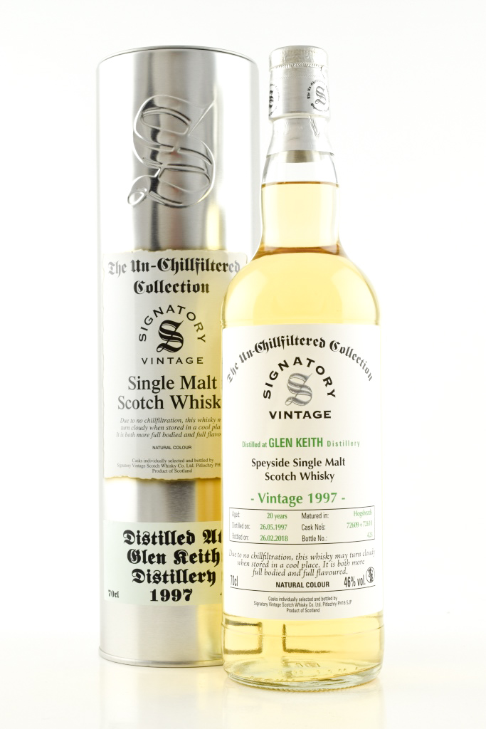 *Glen Keith 20 Jahre 1997/2018 Hogsheads #72609 & #72610 Un-Chillfiltered Signatory 46%vol. 0,7l - o