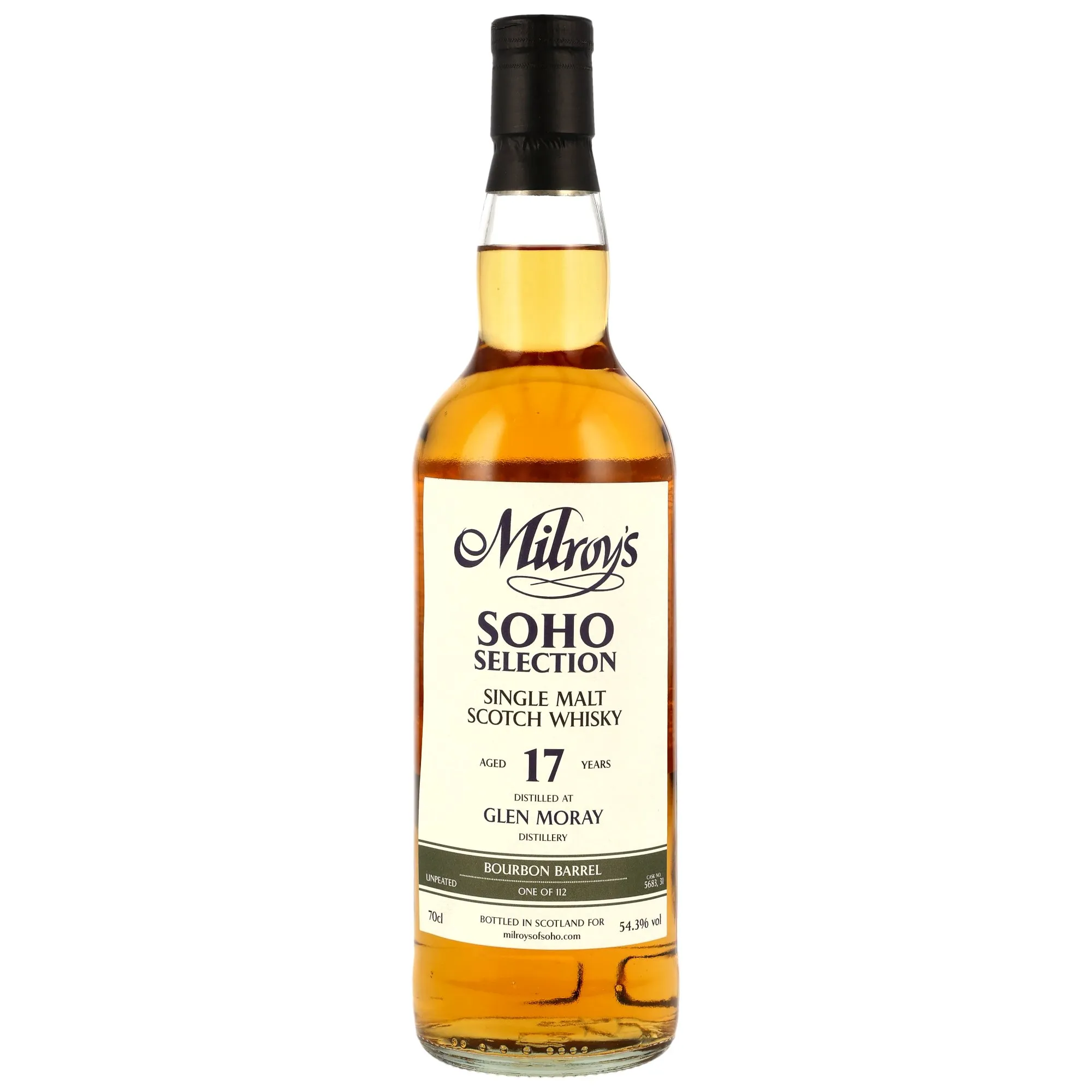 Glen Moray 2009/2026 - 17 Year Old - Bourbon Barrel #5683, 31 - Milroys