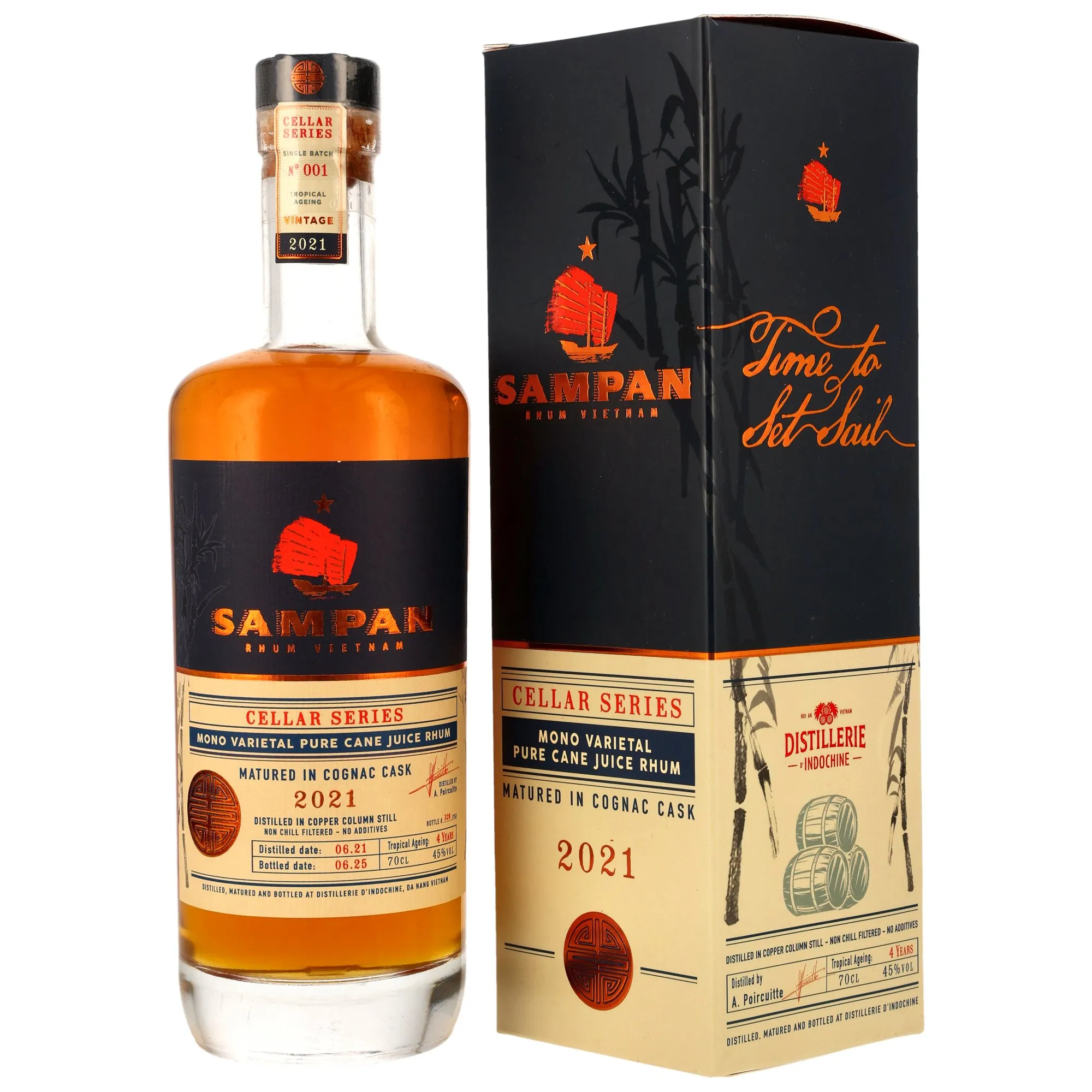 SAMPAN Rhum 2021/2025 - 4 Jahre - Cognac Cask - Cellar Series (Vietnam)